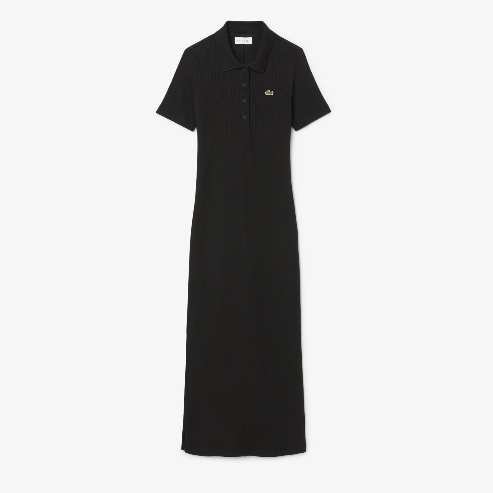 Long Ribbed Cotton Polo Dress