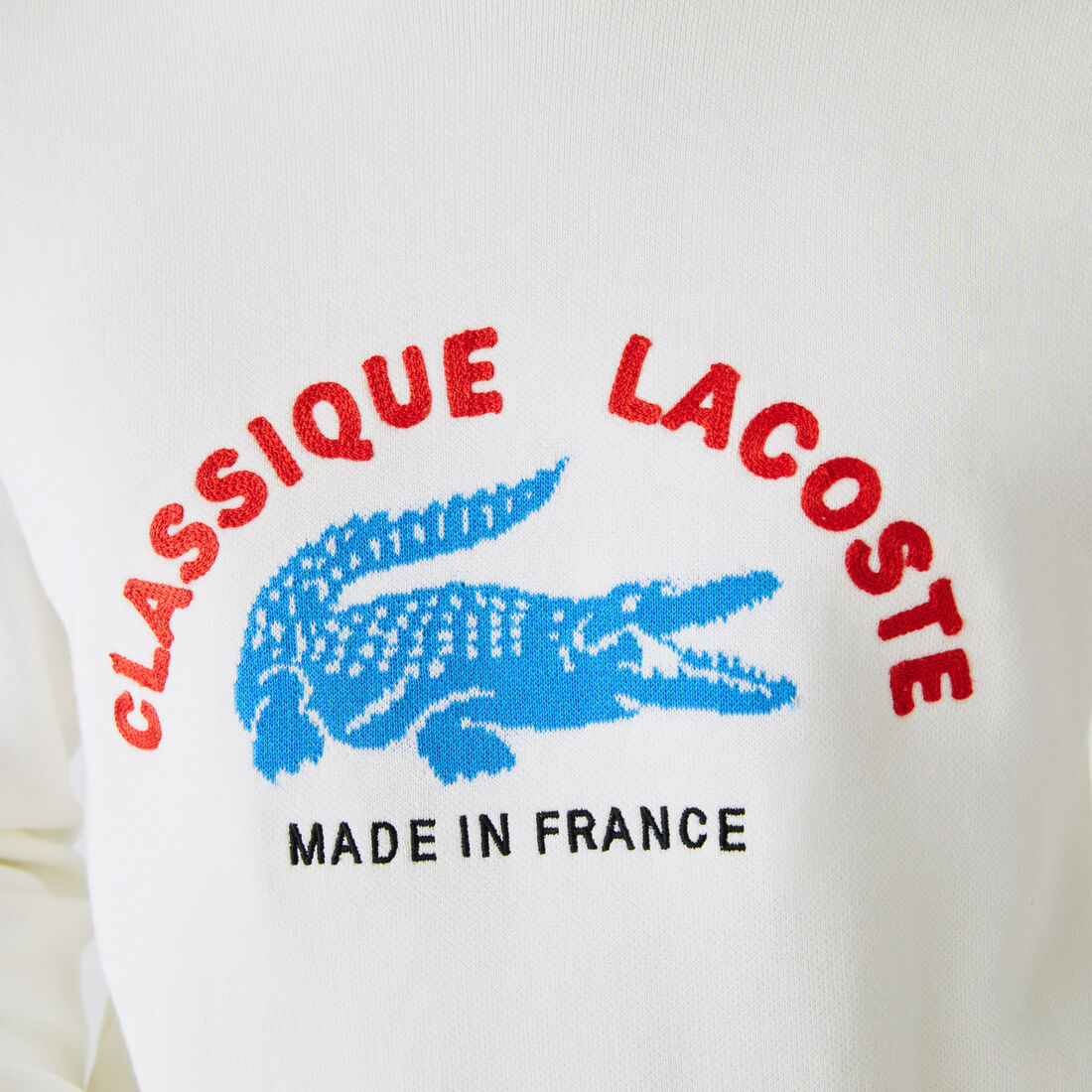 Men’s Made In France Crew Neck Embroidered Stretch Cotton Sweater Men’s Made In France Crew Neck Embroidered Stretch Cotton Sweater