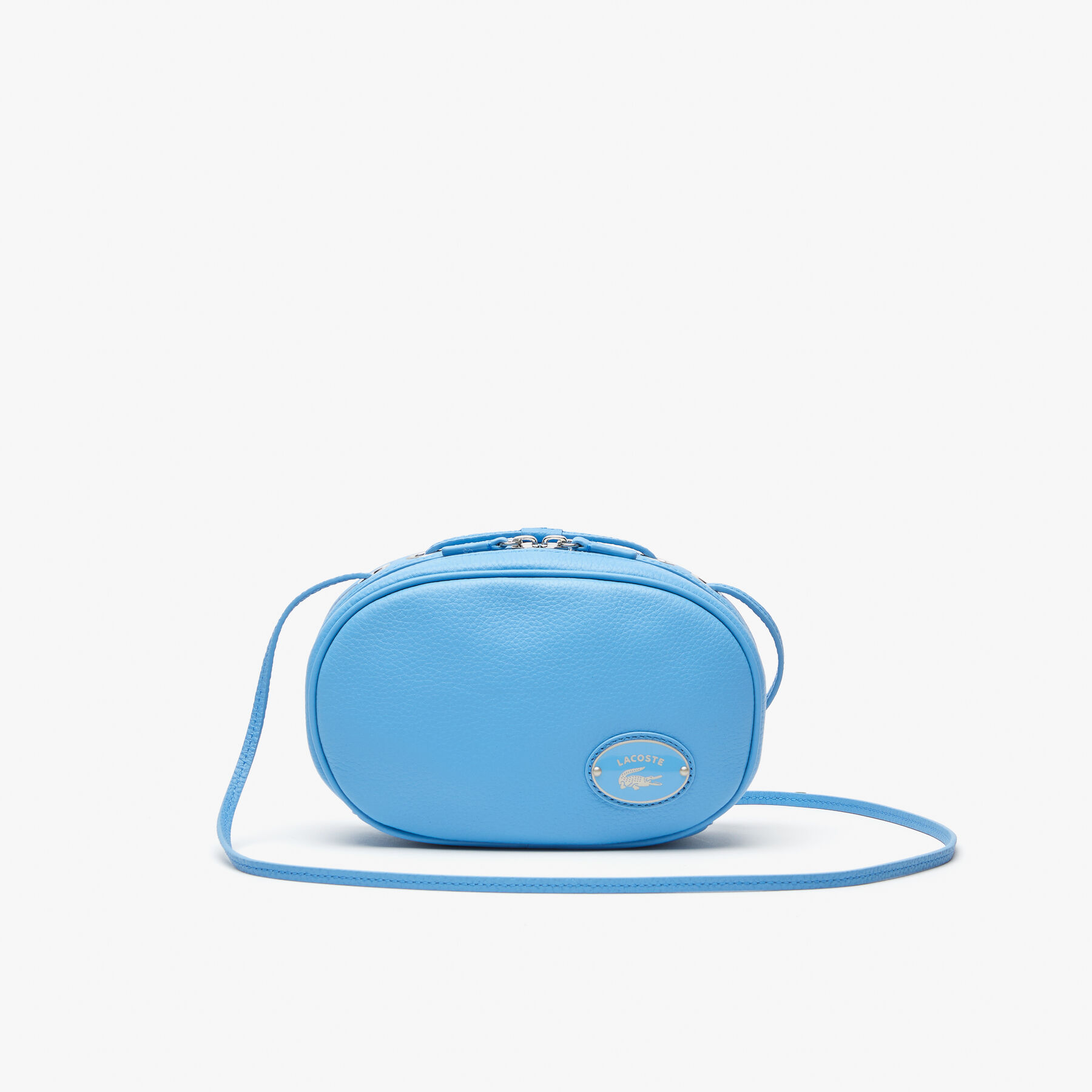 women s lacoste small oval grained leather camera bag