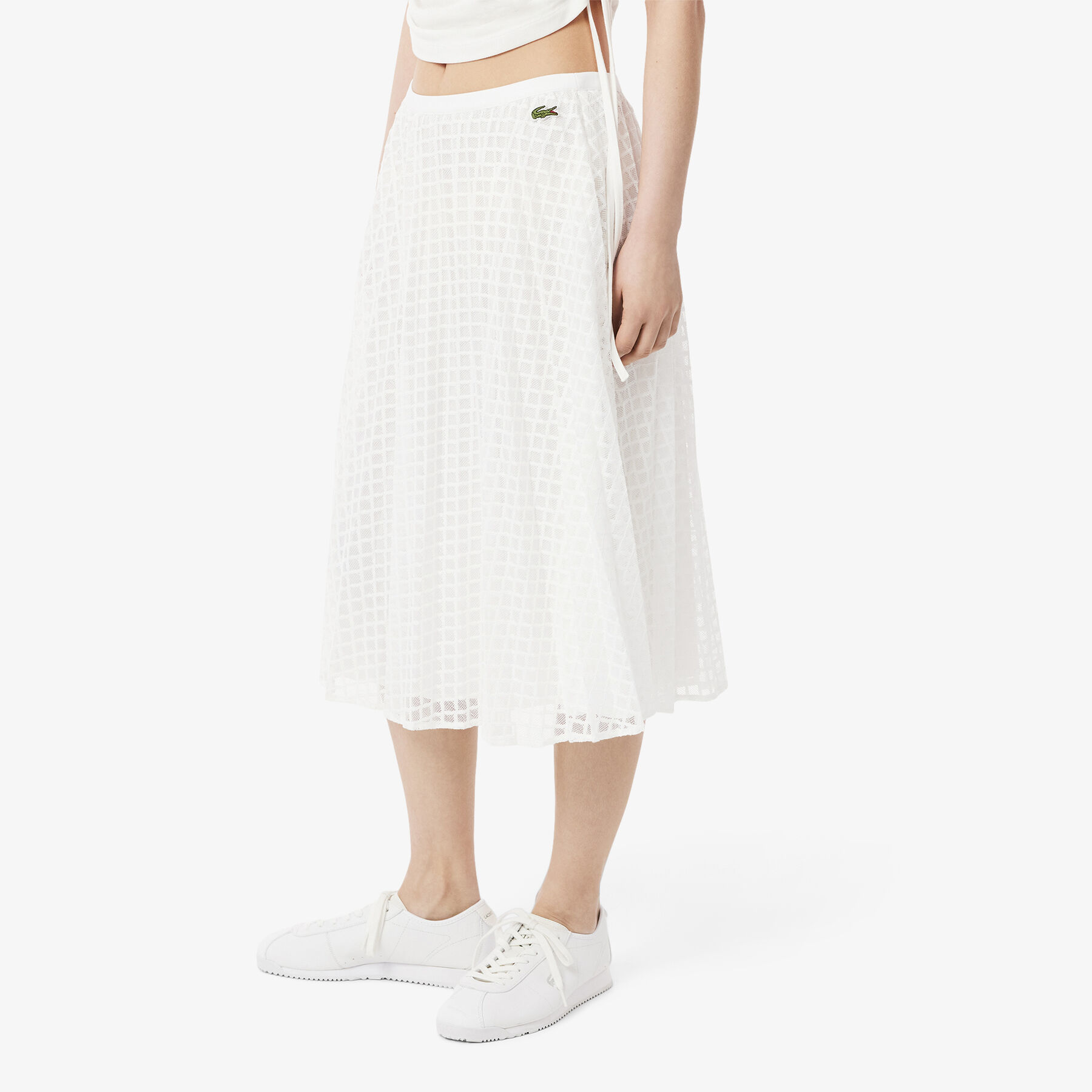 Pleated Lace Skirt lacoste pleated lace skirt