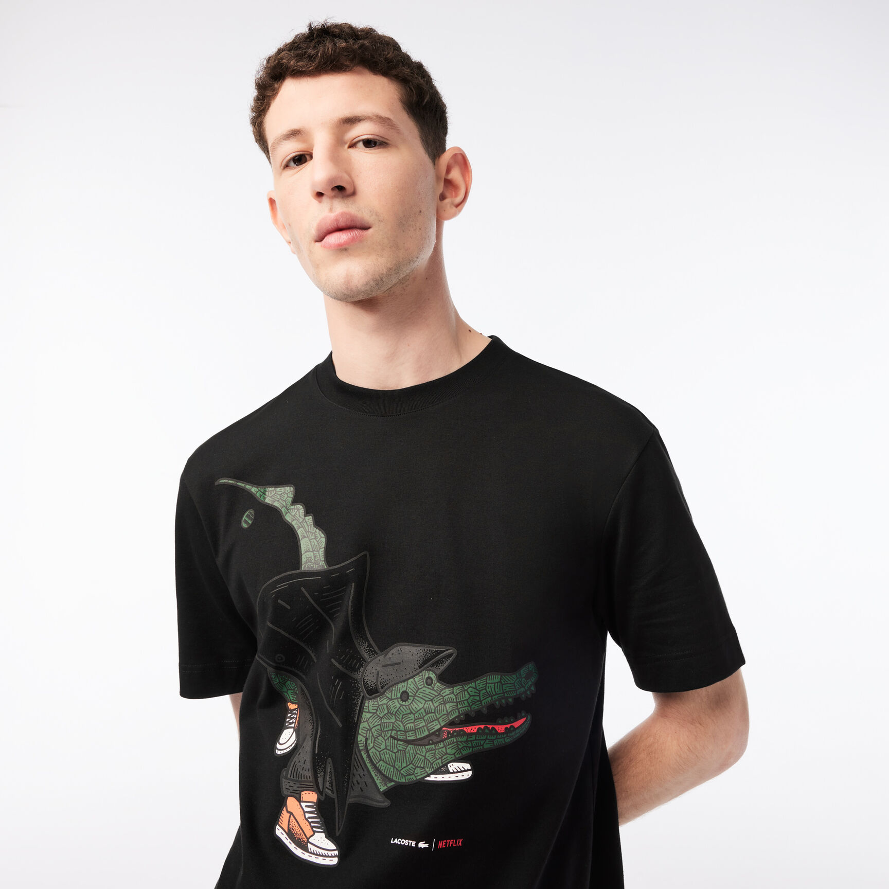 تيشيرت قطن عضوي للرجال مجموعة Lacoste x Netflix