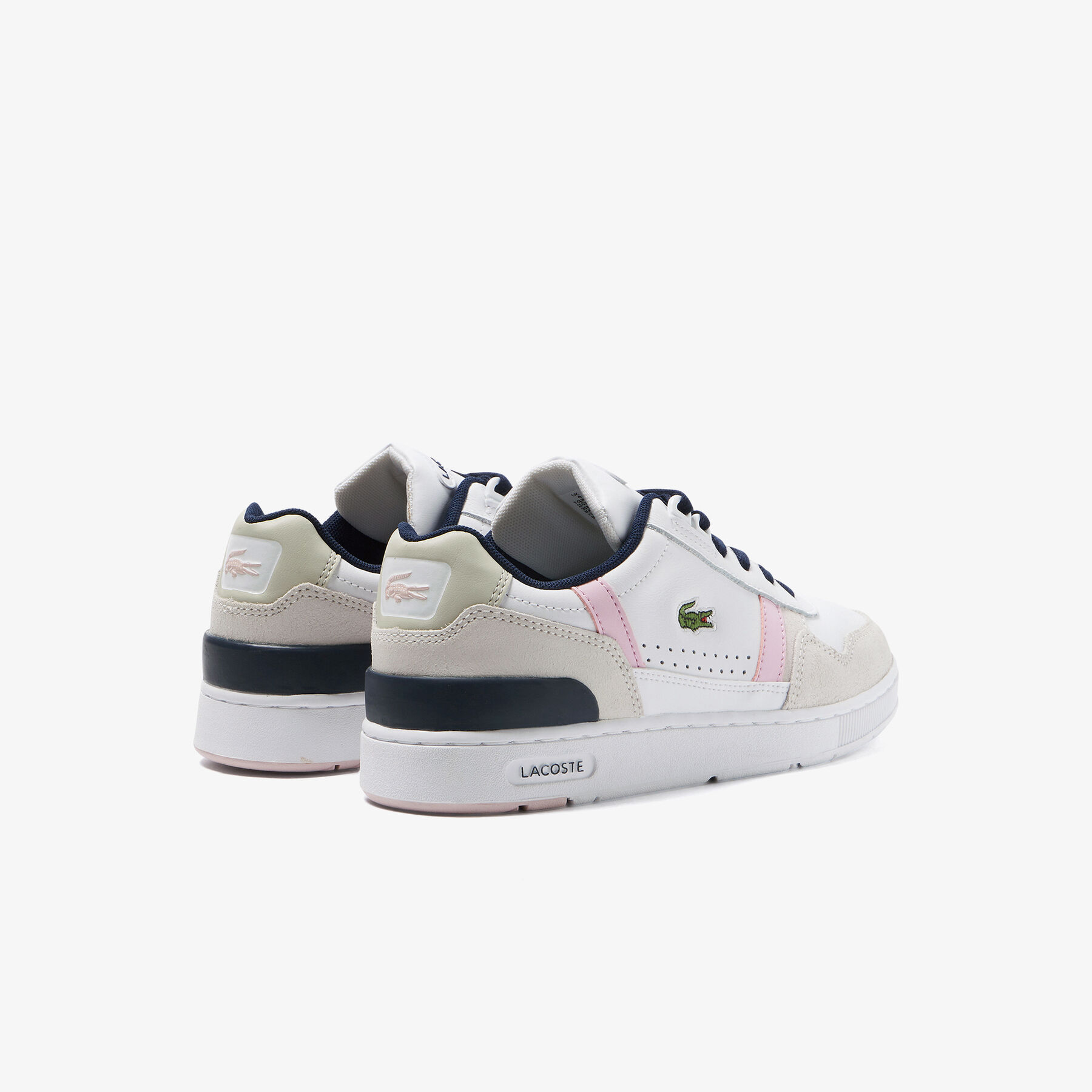 women s lacoste t clip leather color pop sneakers