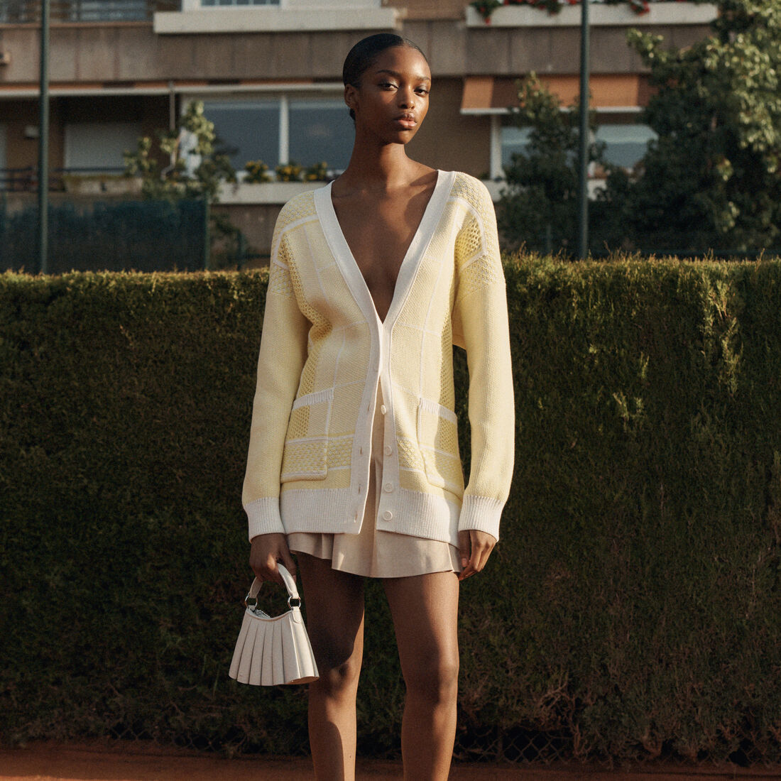 Tennis Court Jacquard Long Cardigan Tennis Court Jacquard Long Cardigan