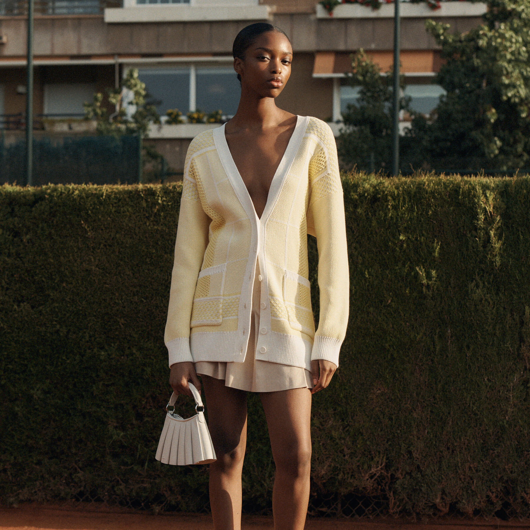 Tennis Court Jacquard Long Cardigan Tennis Court Jacquard Long Cardigan