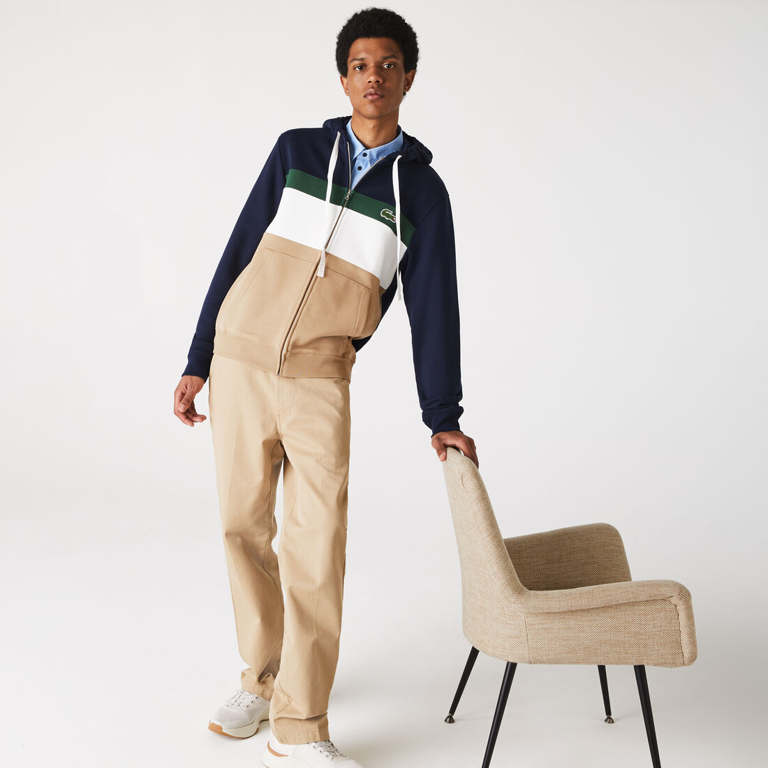 Men's Colourblock Fleece Zippered Hooded Sweatshirt Men's Colourblock Fleece Zippered Hooded Sweatshirt