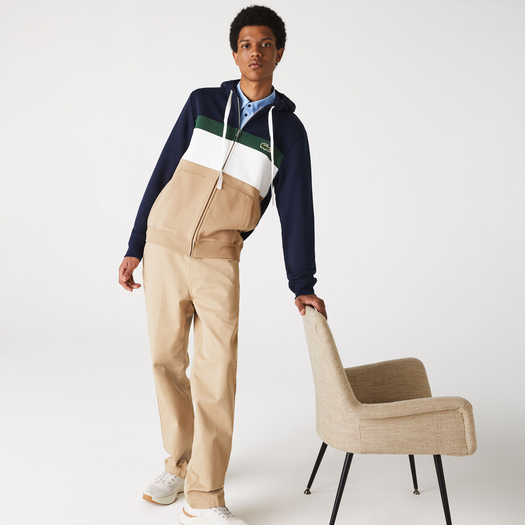 Men's Colourblock Fleece Zippered Hooded Sweatshirt Men's Colourblock Fleece Zippered Hooded Sweatshirt