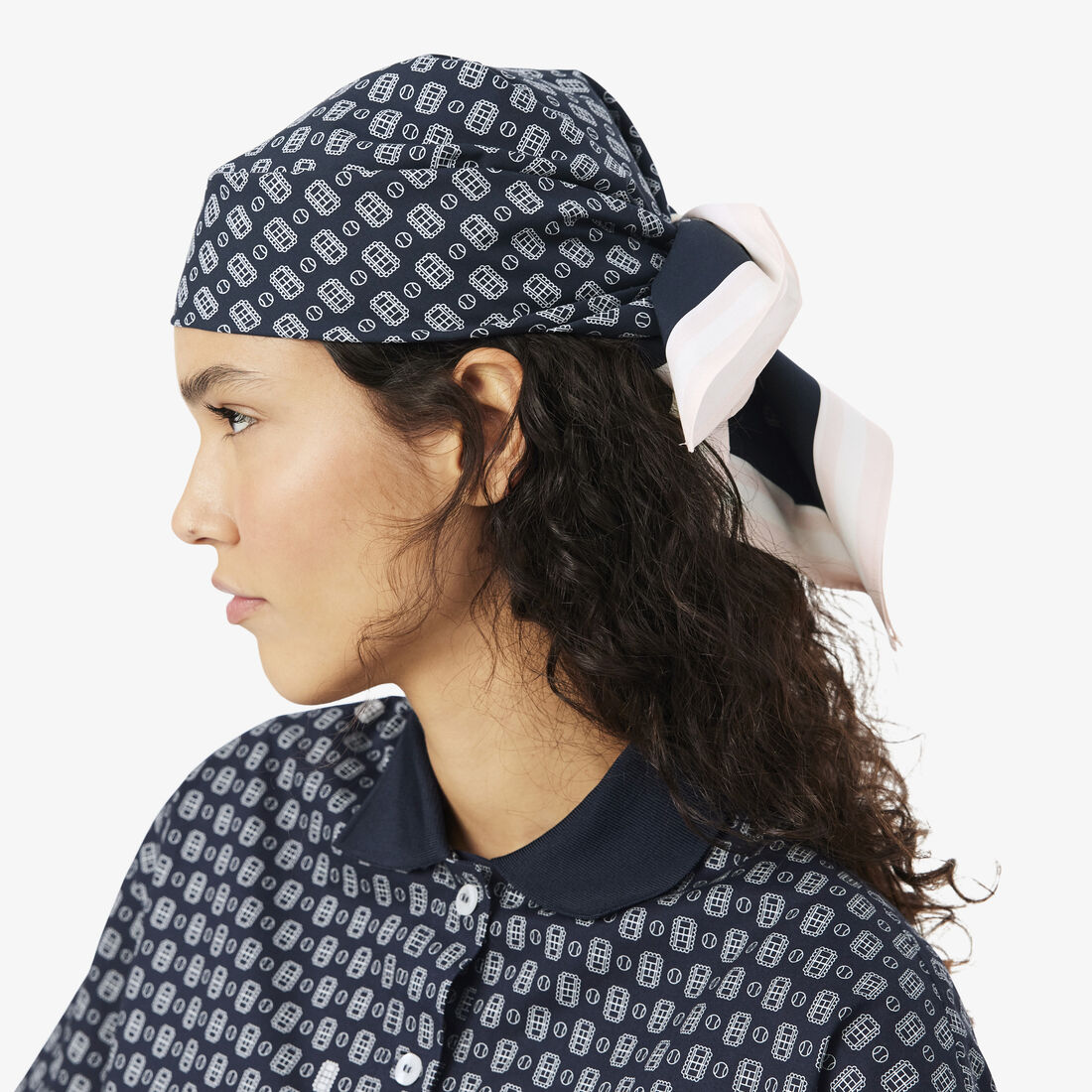 Tennis Print Poplin Scarf Tennis Print Poplin Scarf