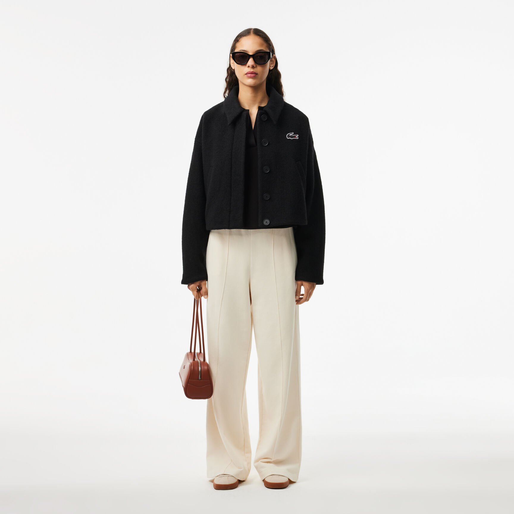 قميص بولو بيكيه سائل بياقة مفتوحة قميص بولو بيكيه سائل بياقة مفتوحة