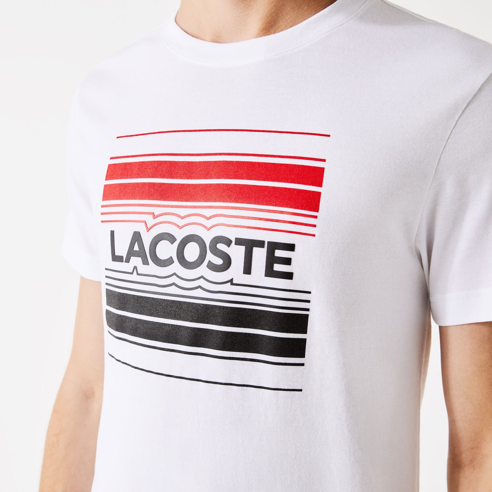 تيشيرت قطن عضوي بطبعة شعار الماركة للرجال مجموعة Lacoste SPORT