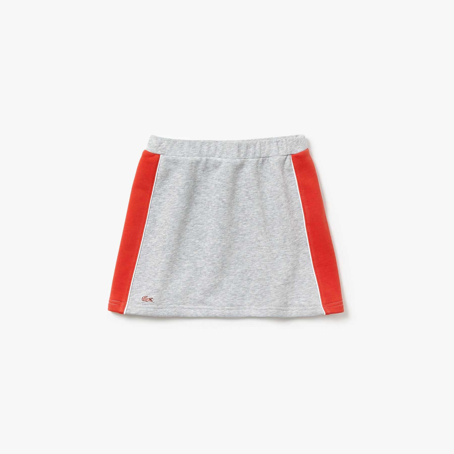 lacoste girls  piped elasticised colourblock fleece skirt