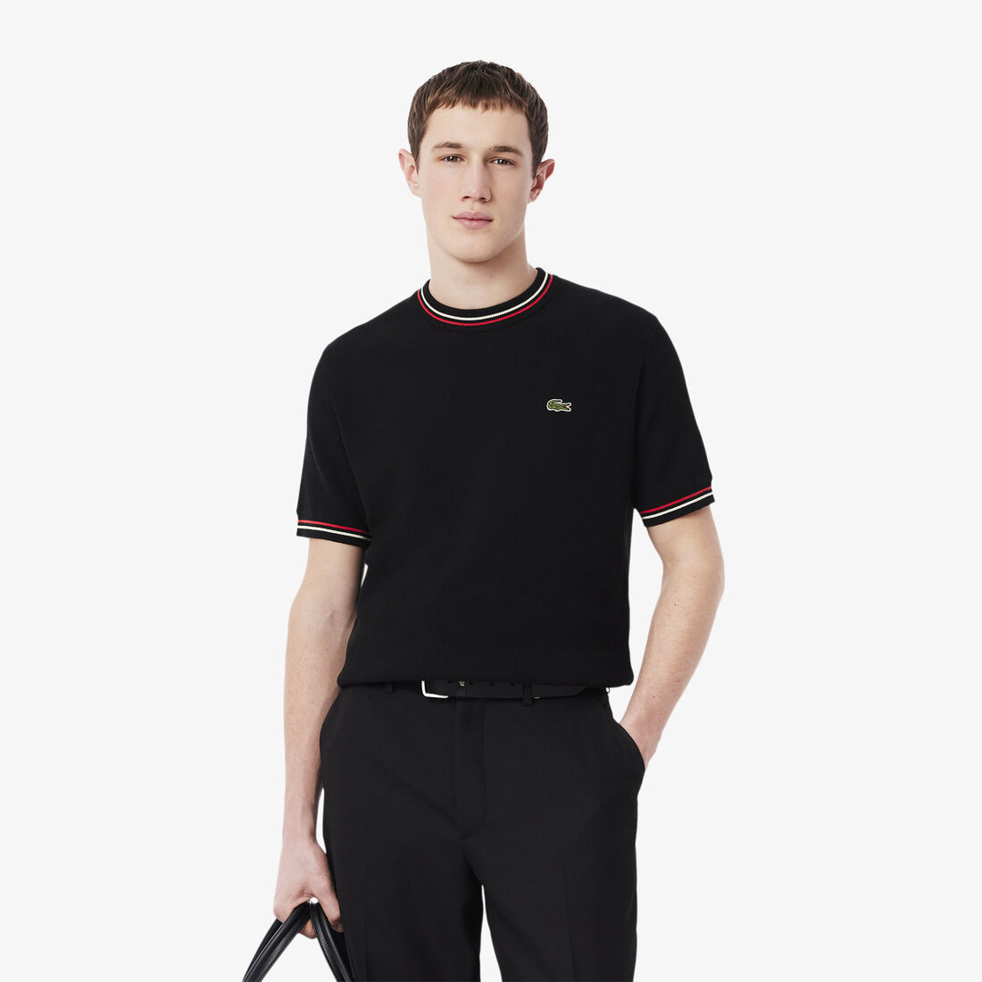 Classic Fit Stripe Detail Knit T-Shirt