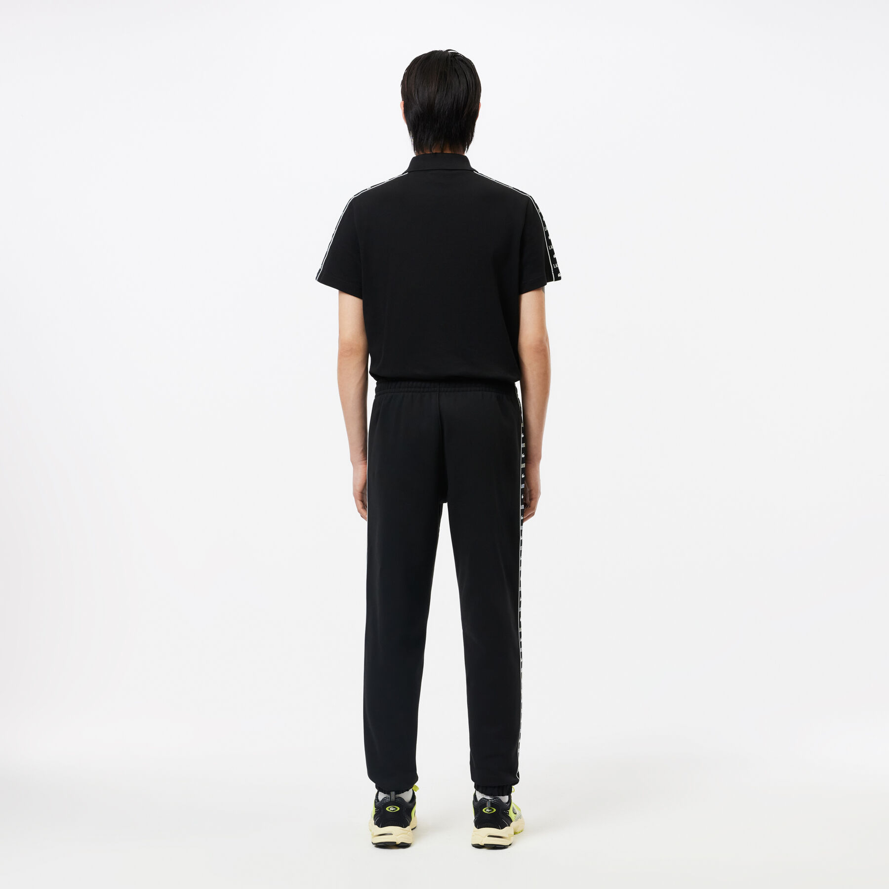 lacoste logo strip sweatpants