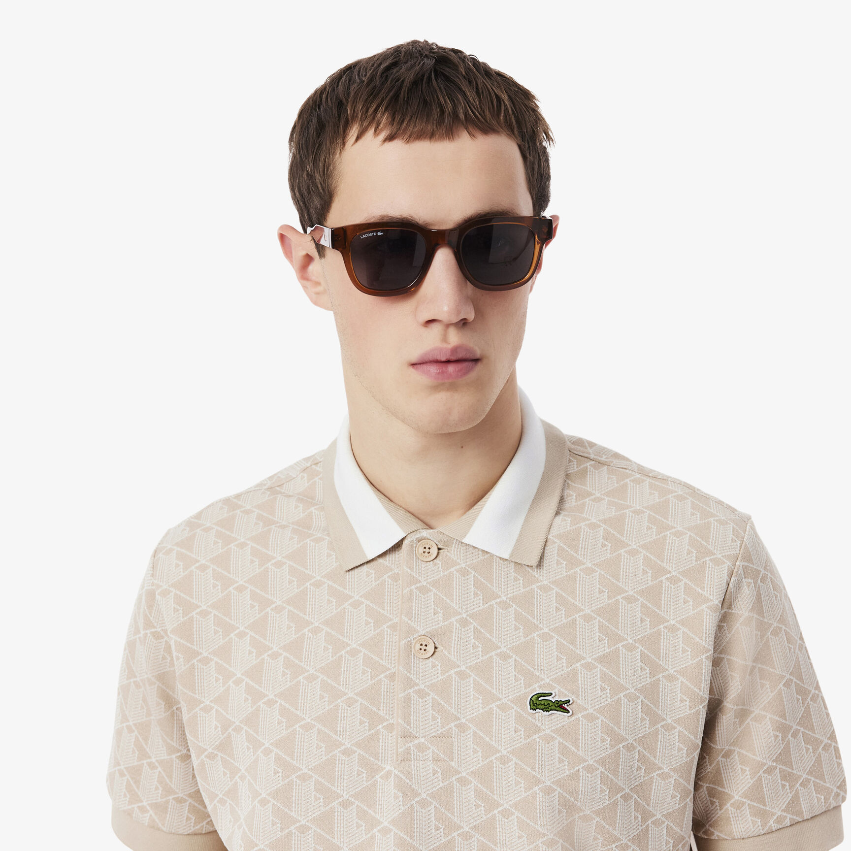 Classic Fit Monogram Jacquard Polo Shirt