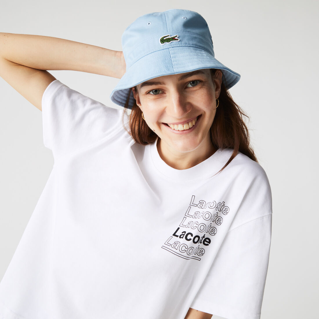 Women&rsquo;s Lacoste L!VE Crew Neck Loose Print Cotton T-shirt