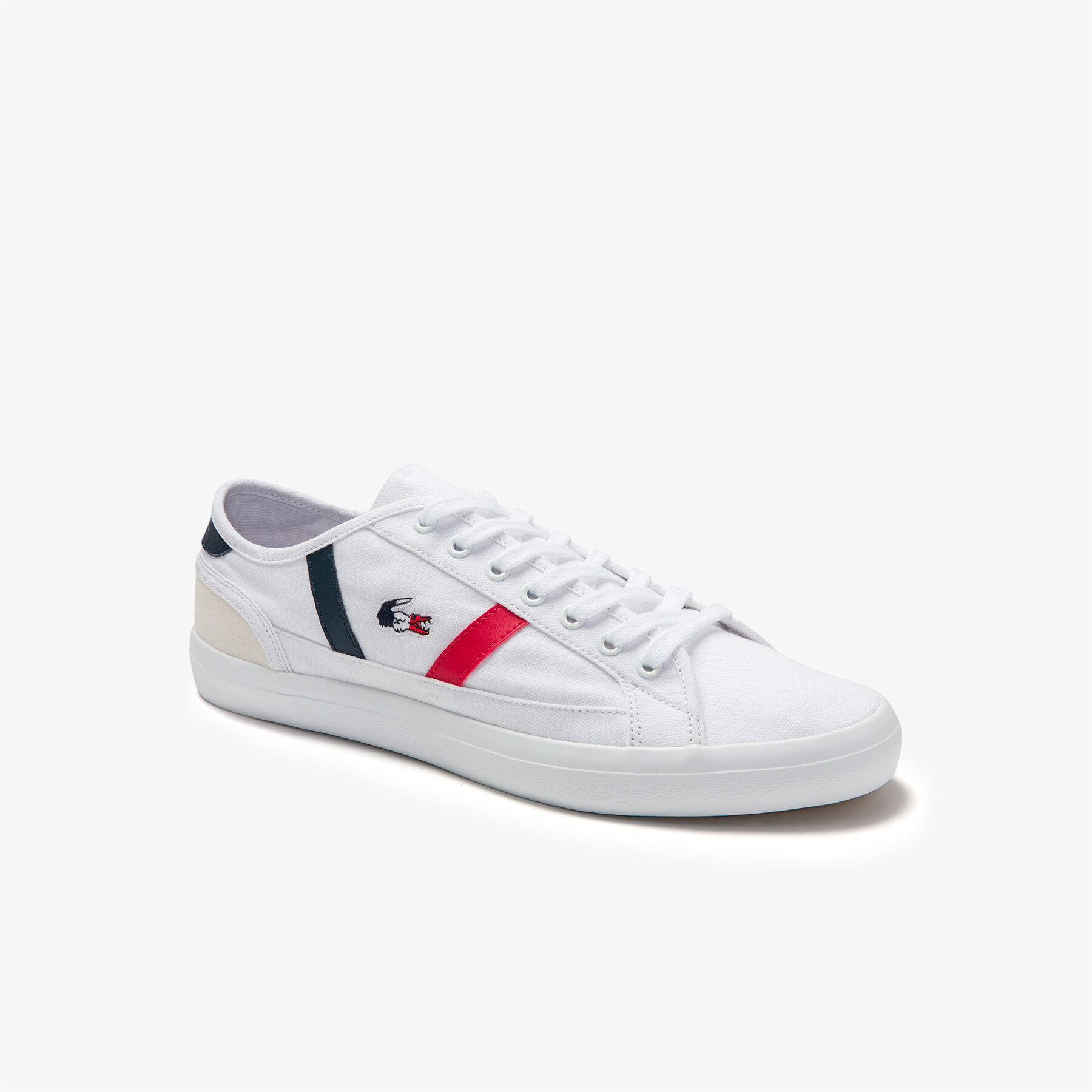lacoste women s sideline tricolour canvas and suede sneakers