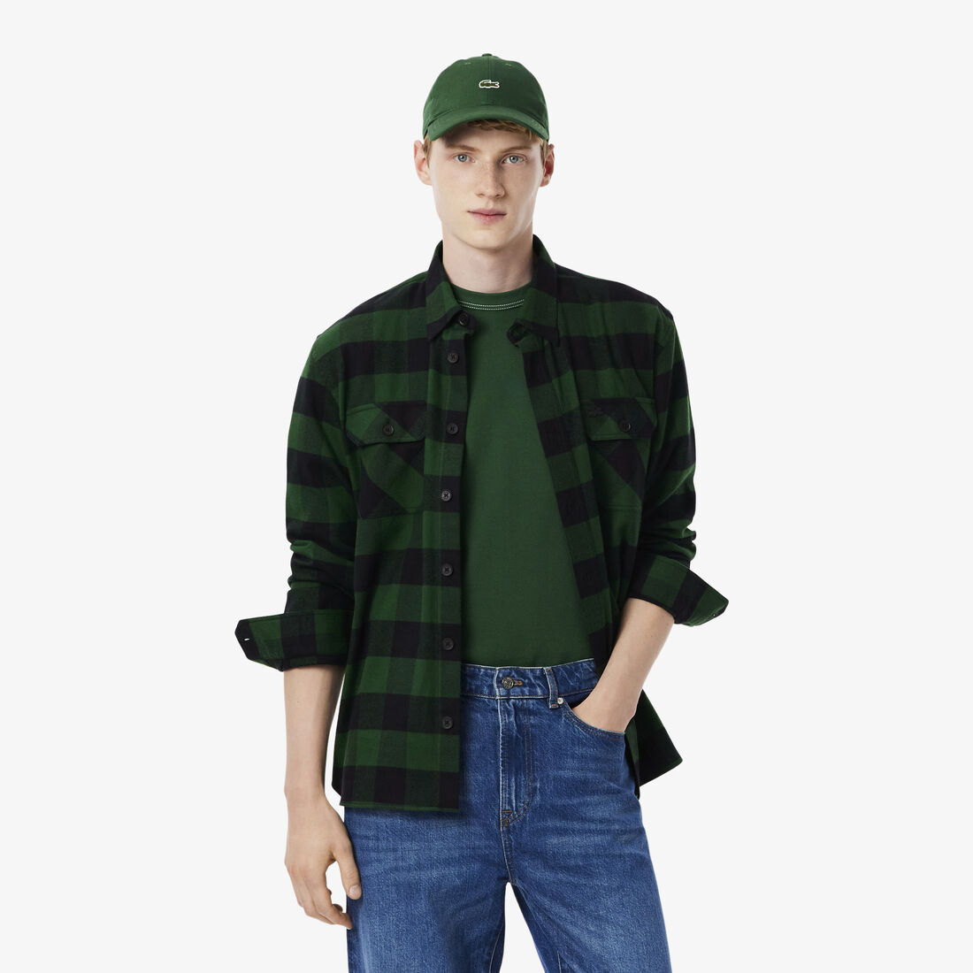 Oversized Cotton Plaid Overshirt