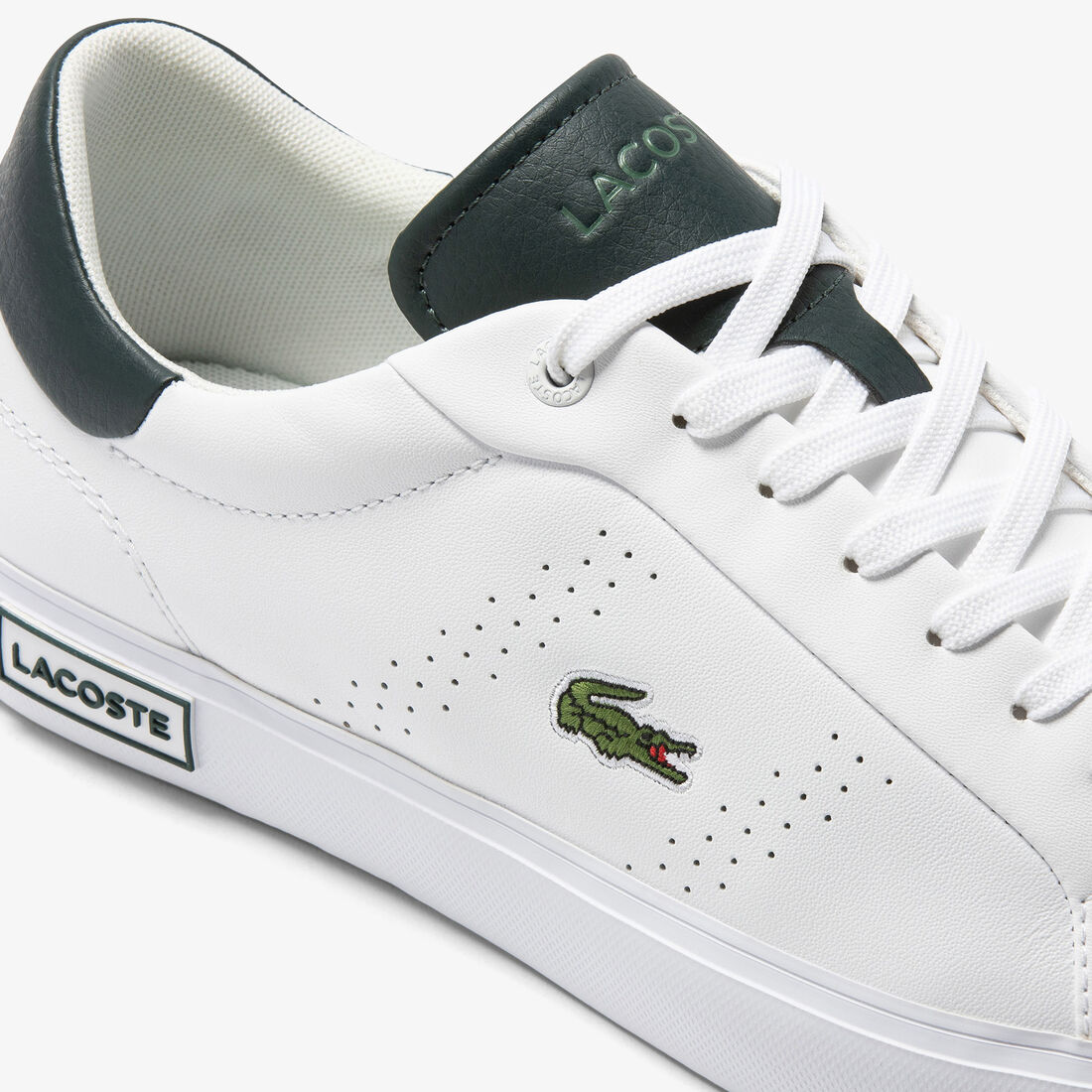 Men's Lacoste Powercourt 2.0 Leather Heel Pop Trainers Men's Lacoste Powercourt 2.0 Leather Heel Pop Trainers