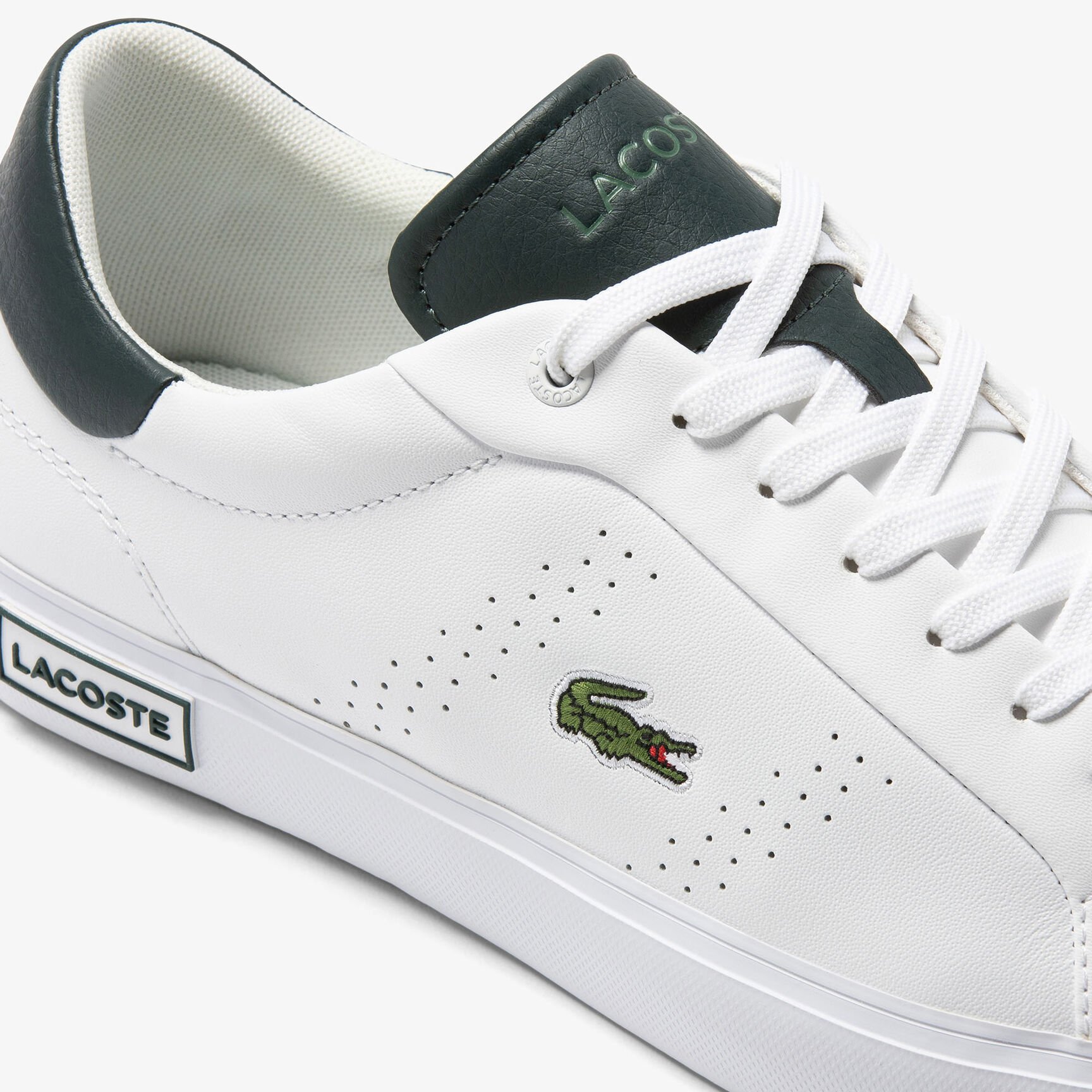 Men's Lacoste Powercourt 2.0 Leather Heel Pop Trainers Men's Lacoste Powercourt 2.0 Leather Heel Pop Trainers