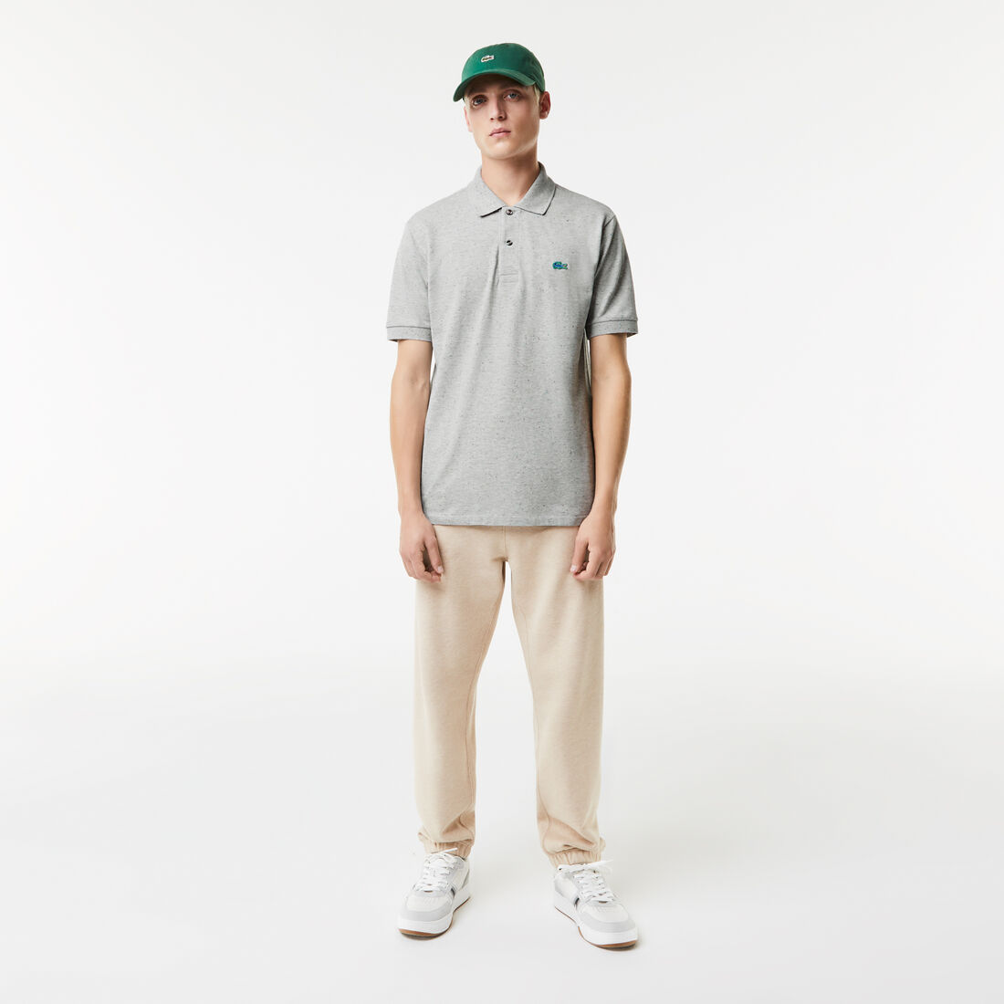 تيشيرت بولو قطن بيكيه بنقشة منقطة وقصة كلاسيكية للرجال تيشيرت بولو قطن بيكيه بنقشة منقطة وقصة كلاسيكية للرجال