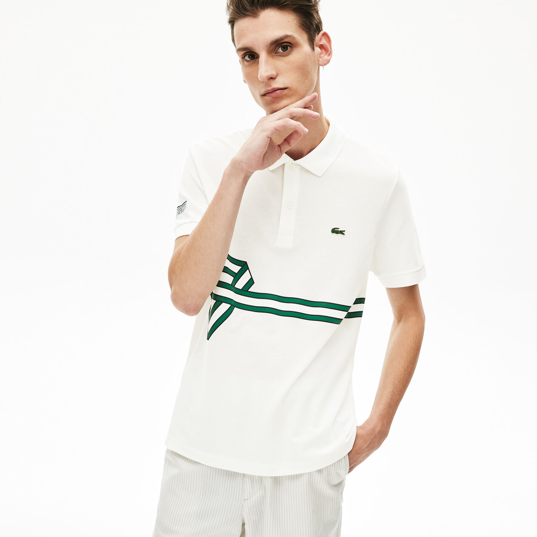 لاكوست قميص بولو بطبعة مخططة من lacoste للرجال
