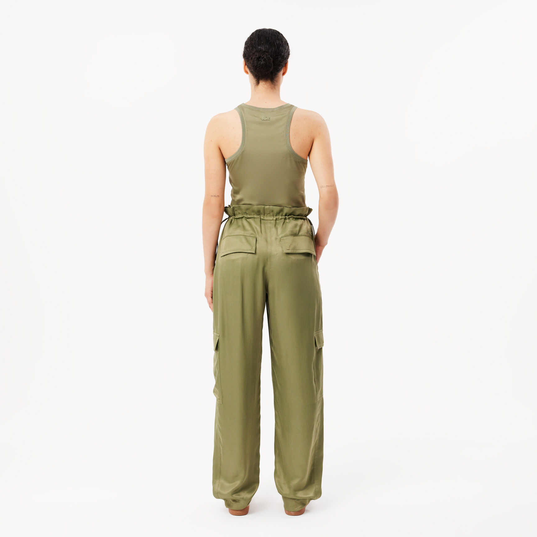 Oversized Satin Cargo Pants