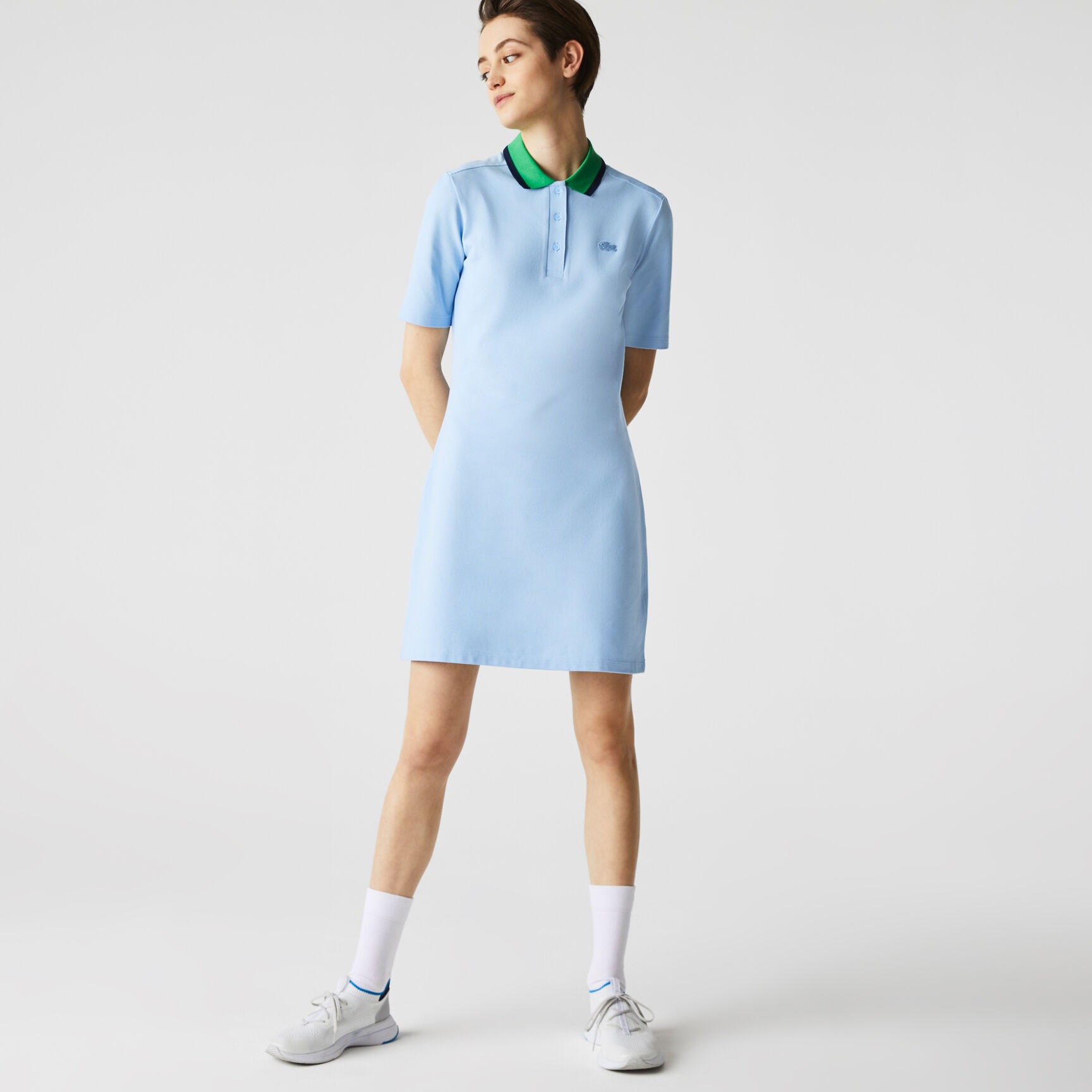 Women’s Contrast Collar Stretch Cotton Piqué Polo Dress Women’s Contrast Collar Stretch Cotton Piqué Polo Dress
