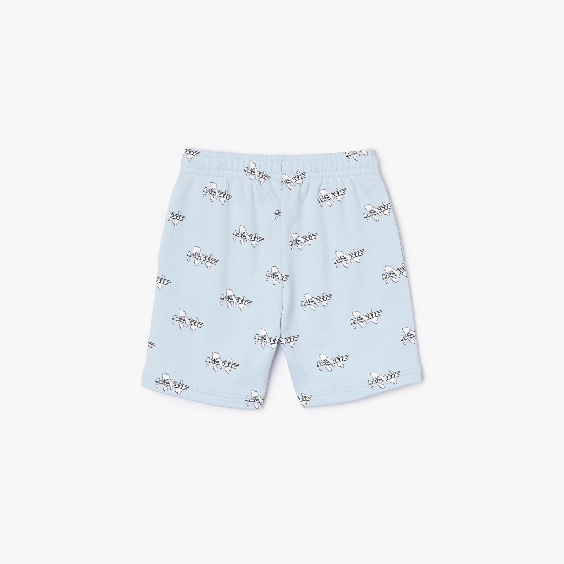 boys  lacoste shorts in printed organic cotton flannel