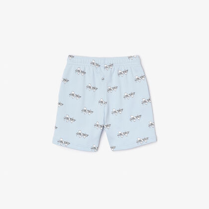 Boys' Lacoste Shorts In Printed Organic Cotton Flannel