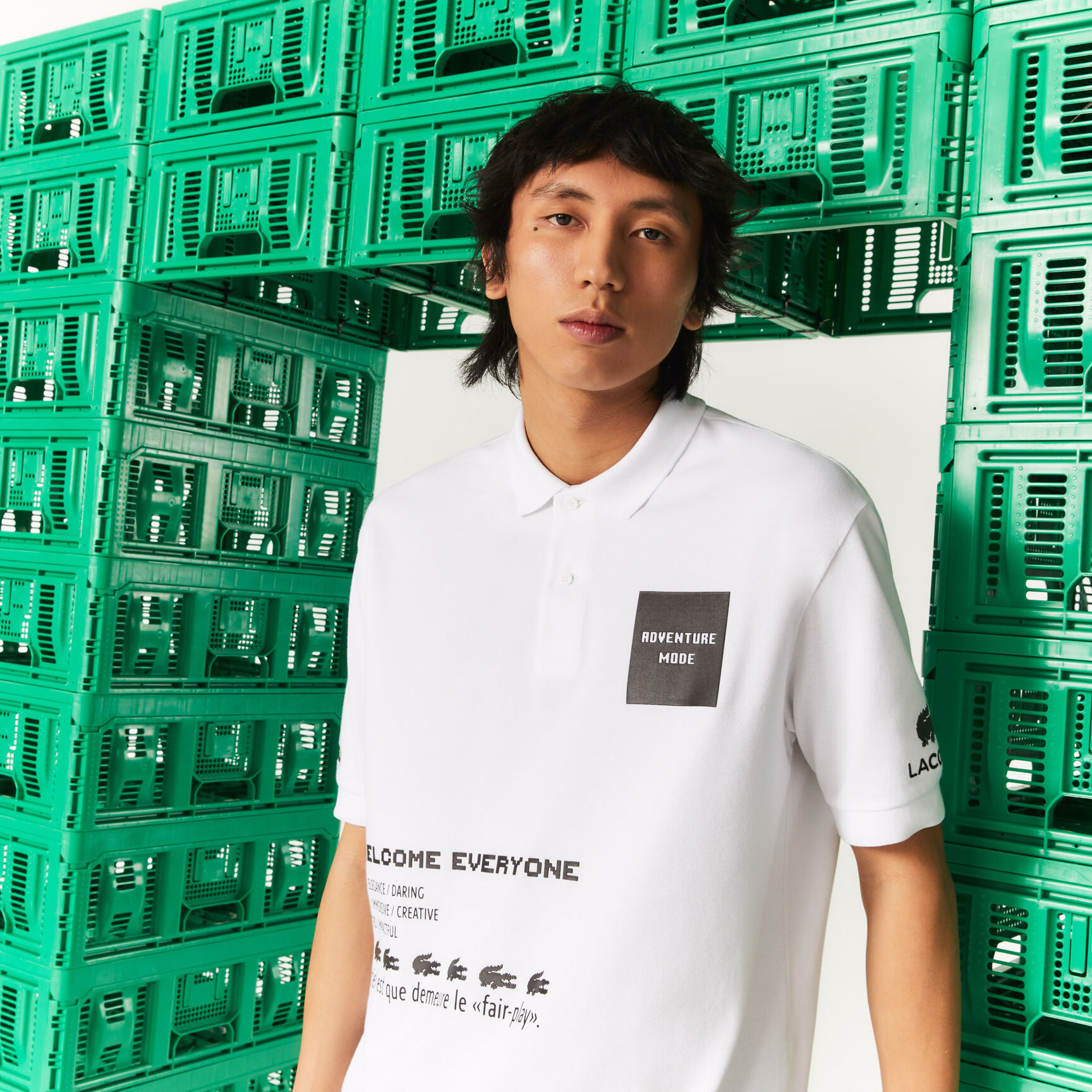 Men's Lacoste L!VE x Minecraft Loose Fit Organic Cotton Polo Shirt