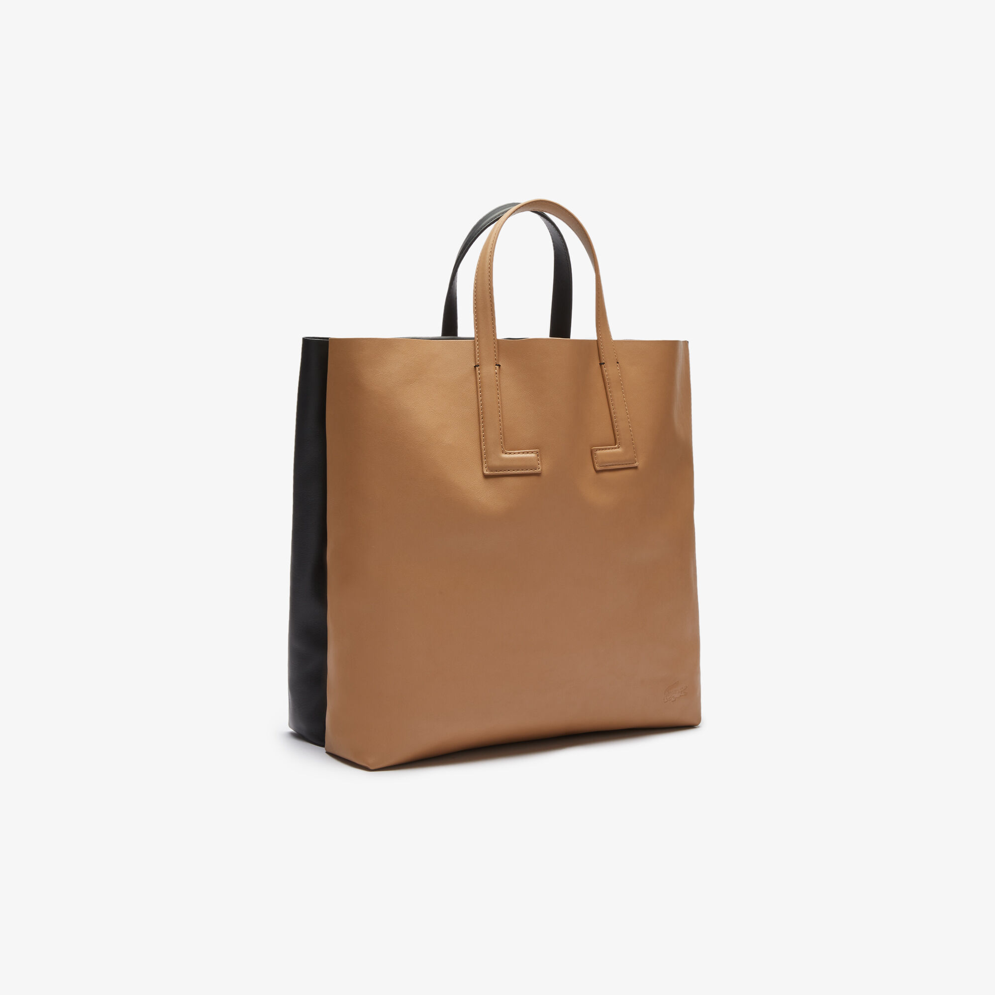 Women's Fashion Show Two-Tone Leather Double Tote