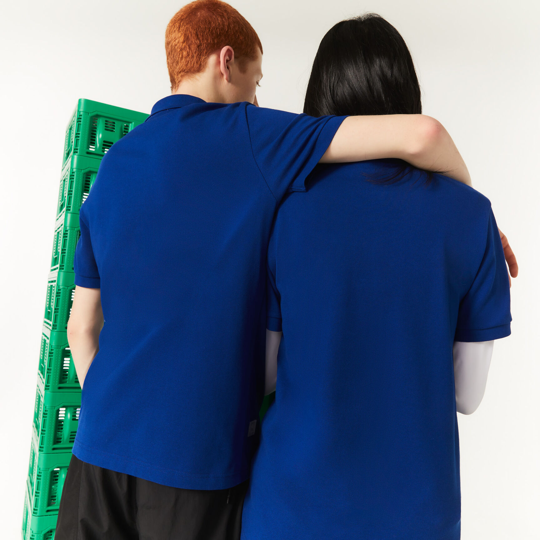 تيشيرت بولو قطن عضوي بقصة كلاسيكية للجنسين مجموعة Lacoste x Minecraft