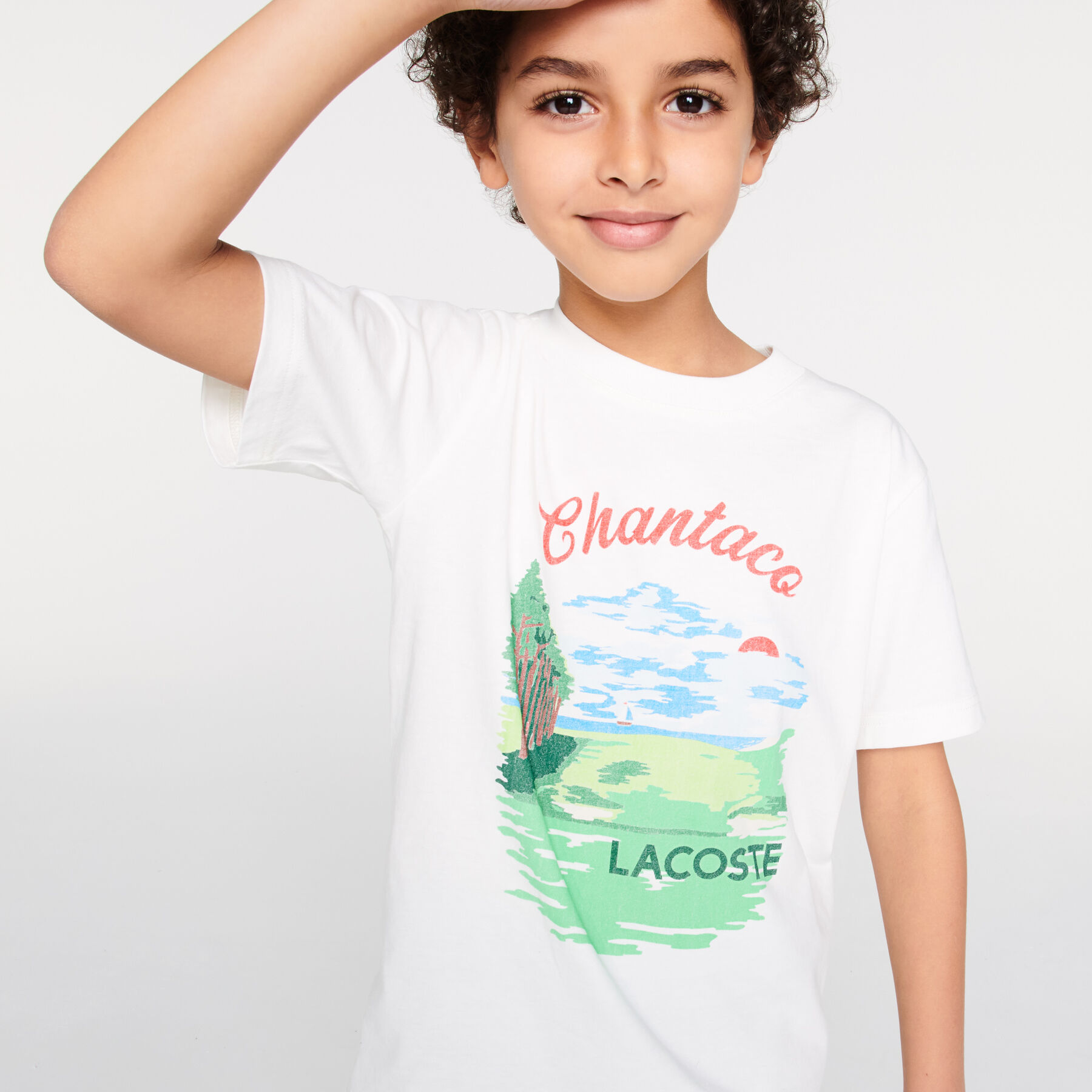 Boys&rsquo; Crew Neck Chantaco Print Cotton T-shirt