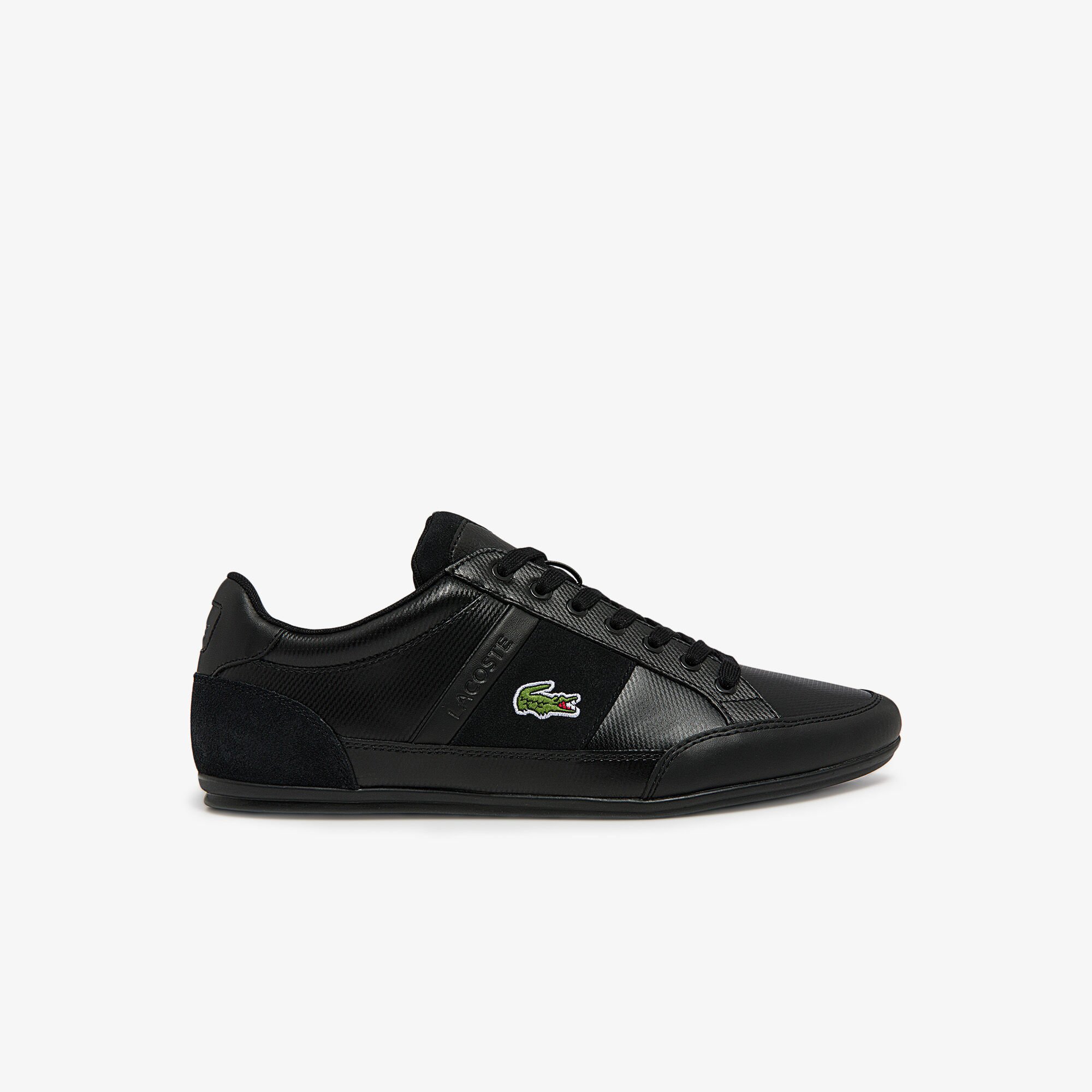Lacoste black slip on shoes cheap