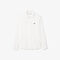 lacoste poplin shirt with ribbed collar
