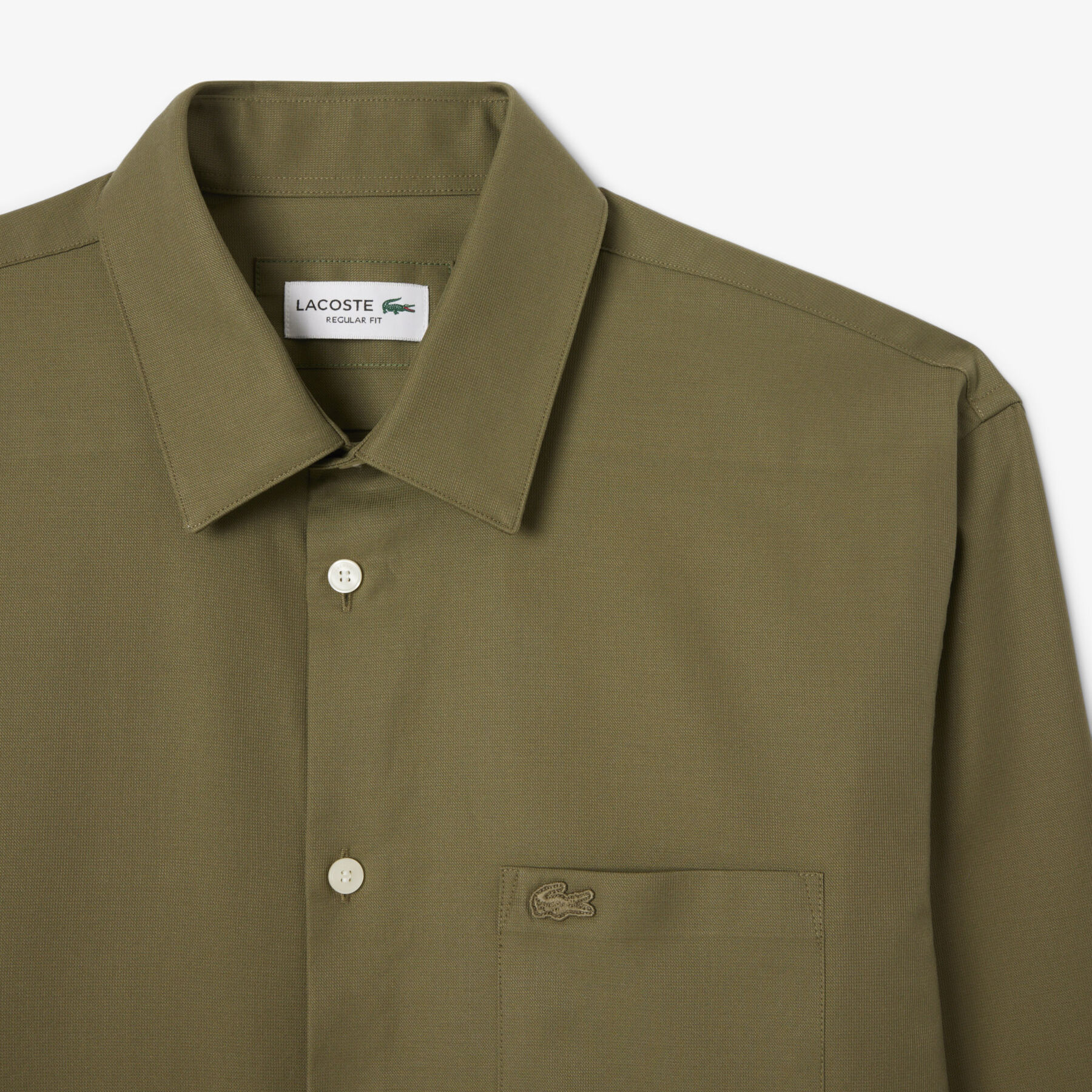 lacoste regular fit cotton poplin shirt