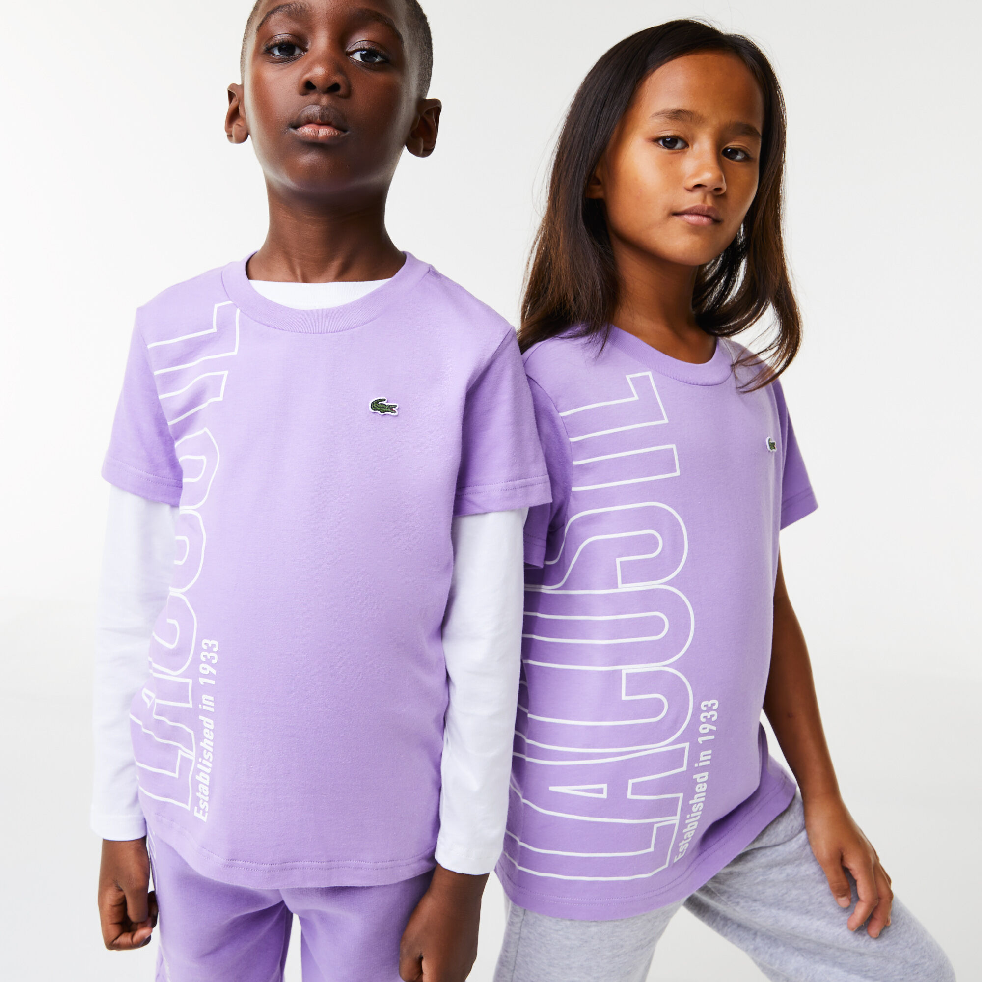 Kids Lacoste Oversised Logo Cotton Jersey T shirt