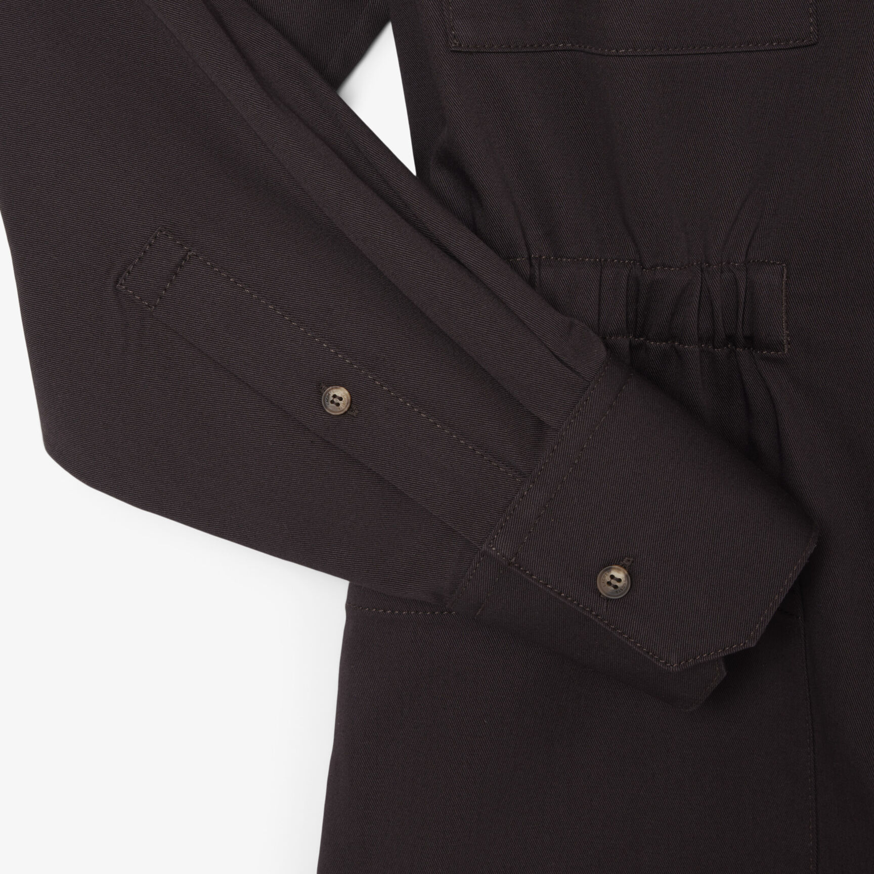Polo Collar Stretch Gabardine Playsuit