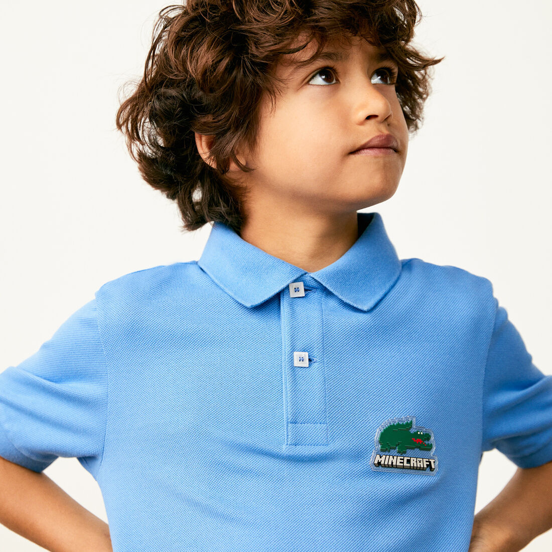 Kids’ Lacoste x Minecraft Organic Cotton Piqué Polo Shirt