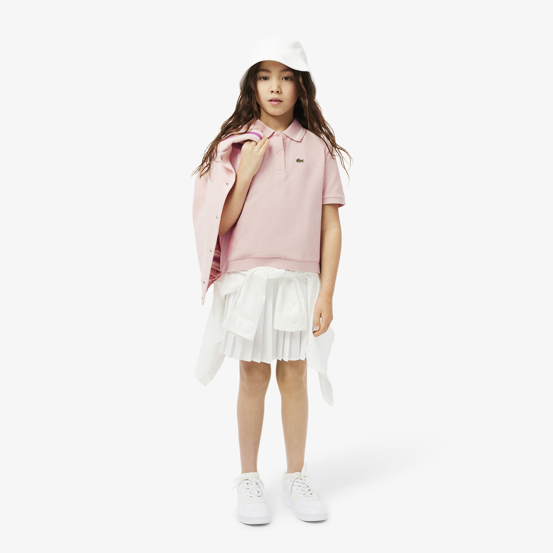 lacoste pleat back petit pique polo shirt