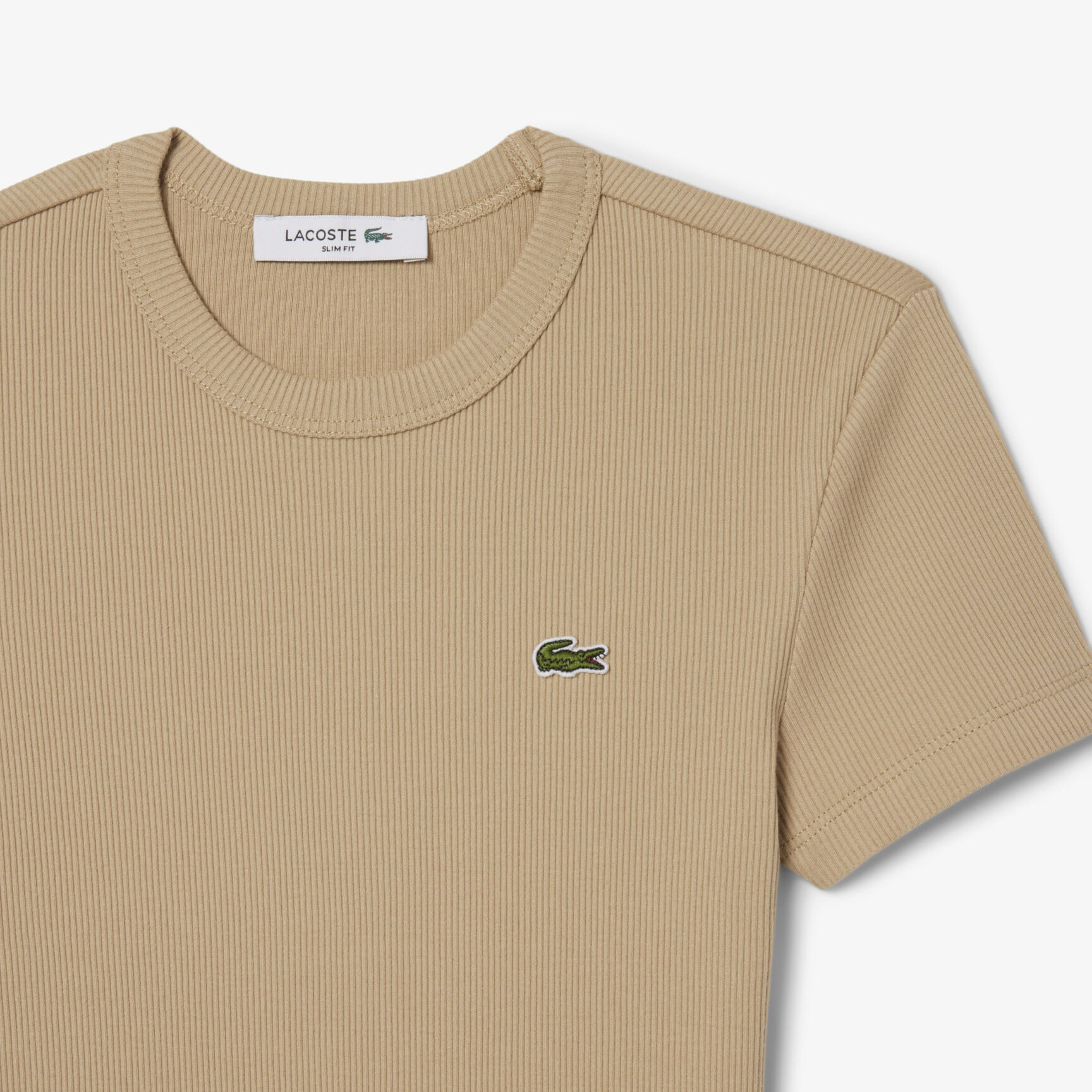 Slim Fit Ribbed Cotton T-shirt