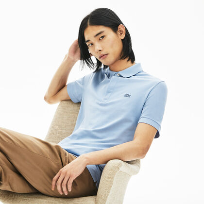 Men's Lacoste Paris Polo Shirt Regular Fit Stretch Cotton Piqué
