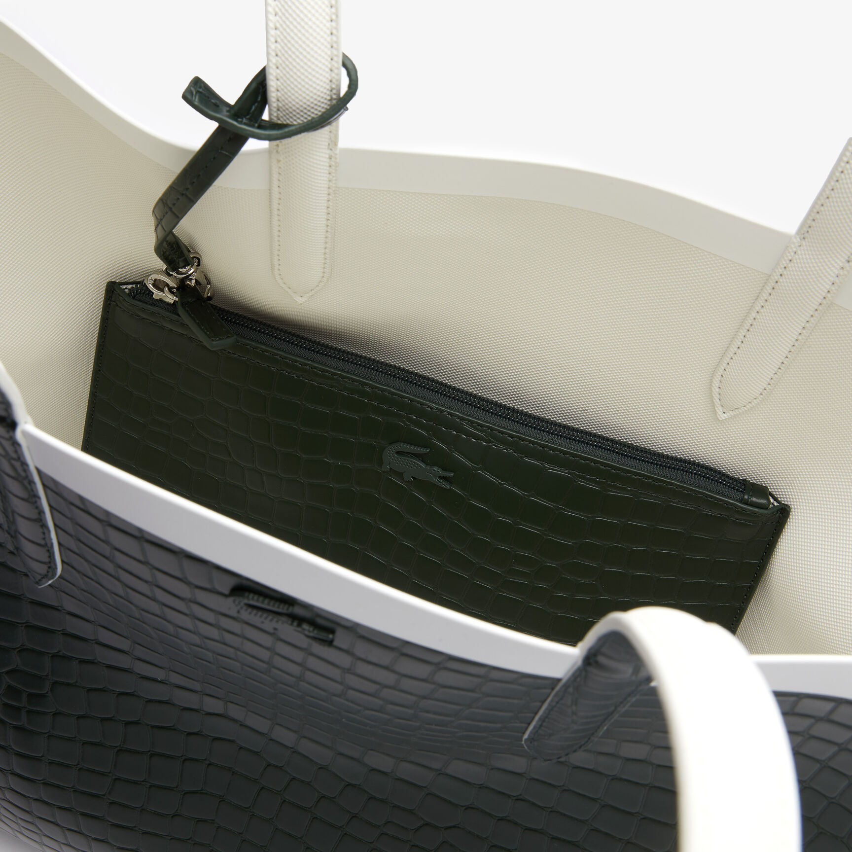 Women's Anna Crocodile Effect Pouch Canvas Large Shopper Bag