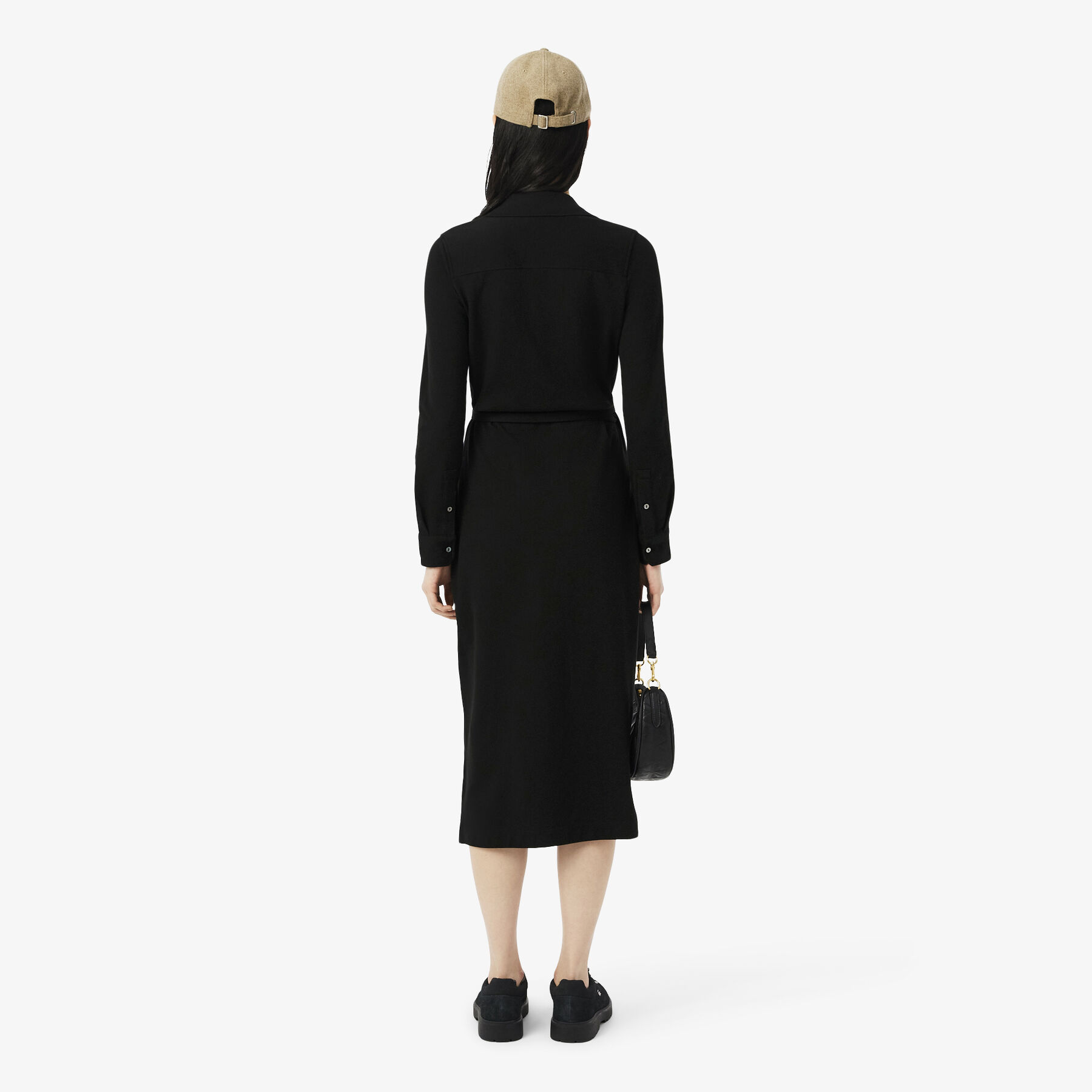 lacoste slim fit polo collar wrap dress