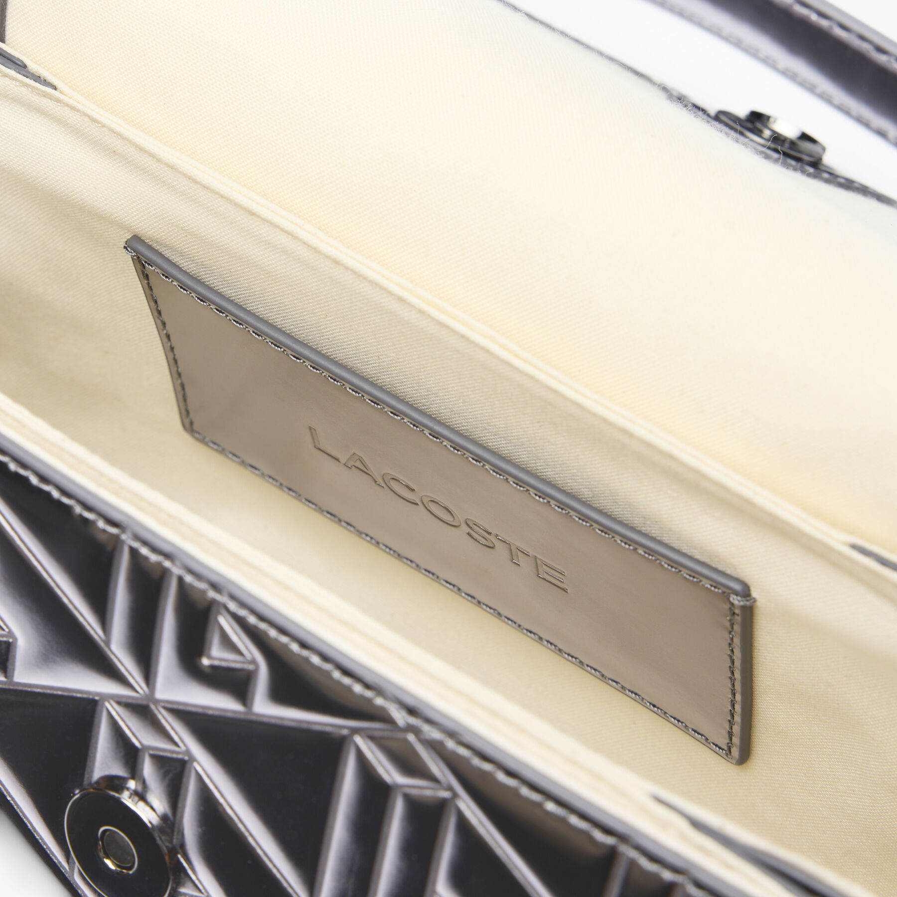 lacoste metallic shoulder bag