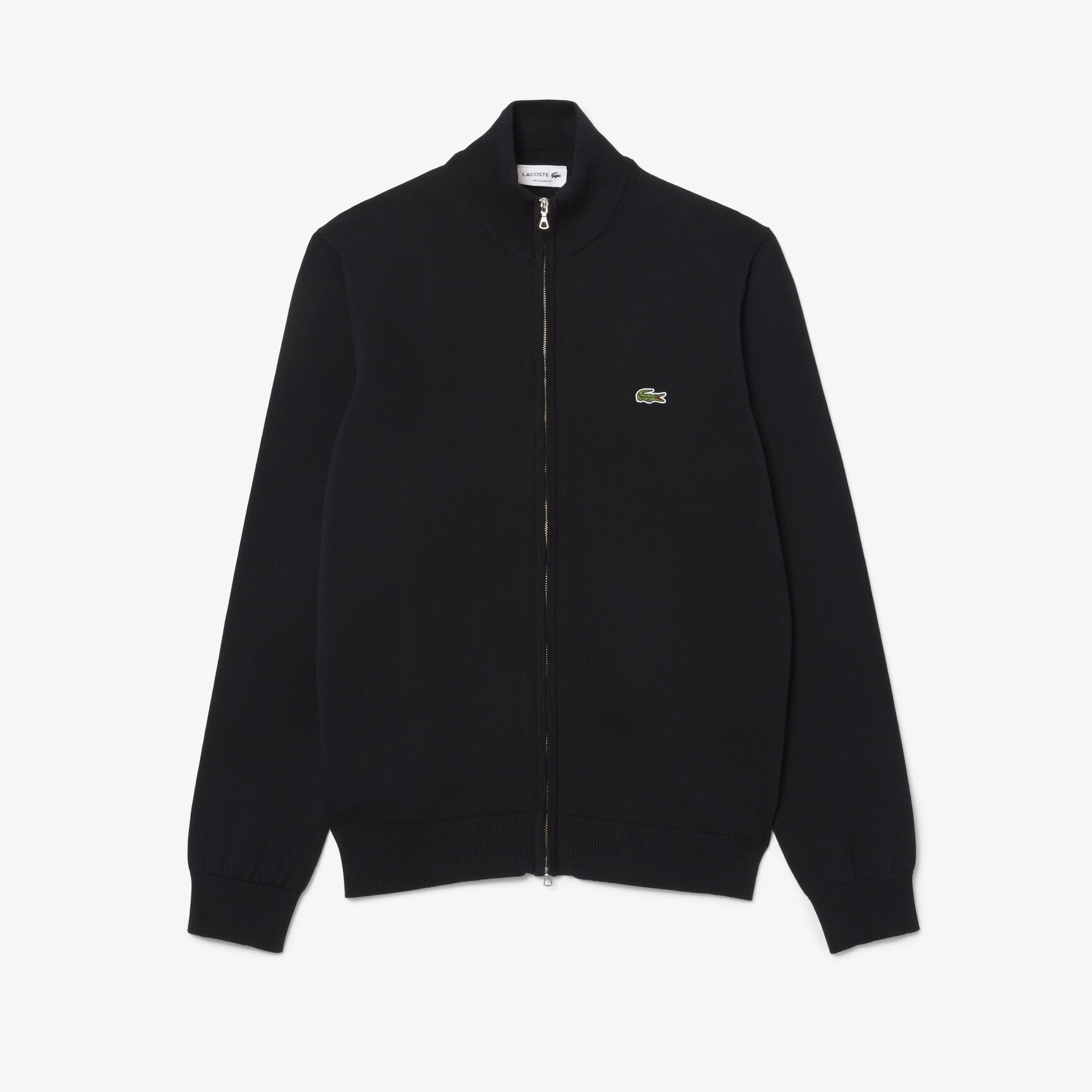 Zipped High Neck Cotton Sweater