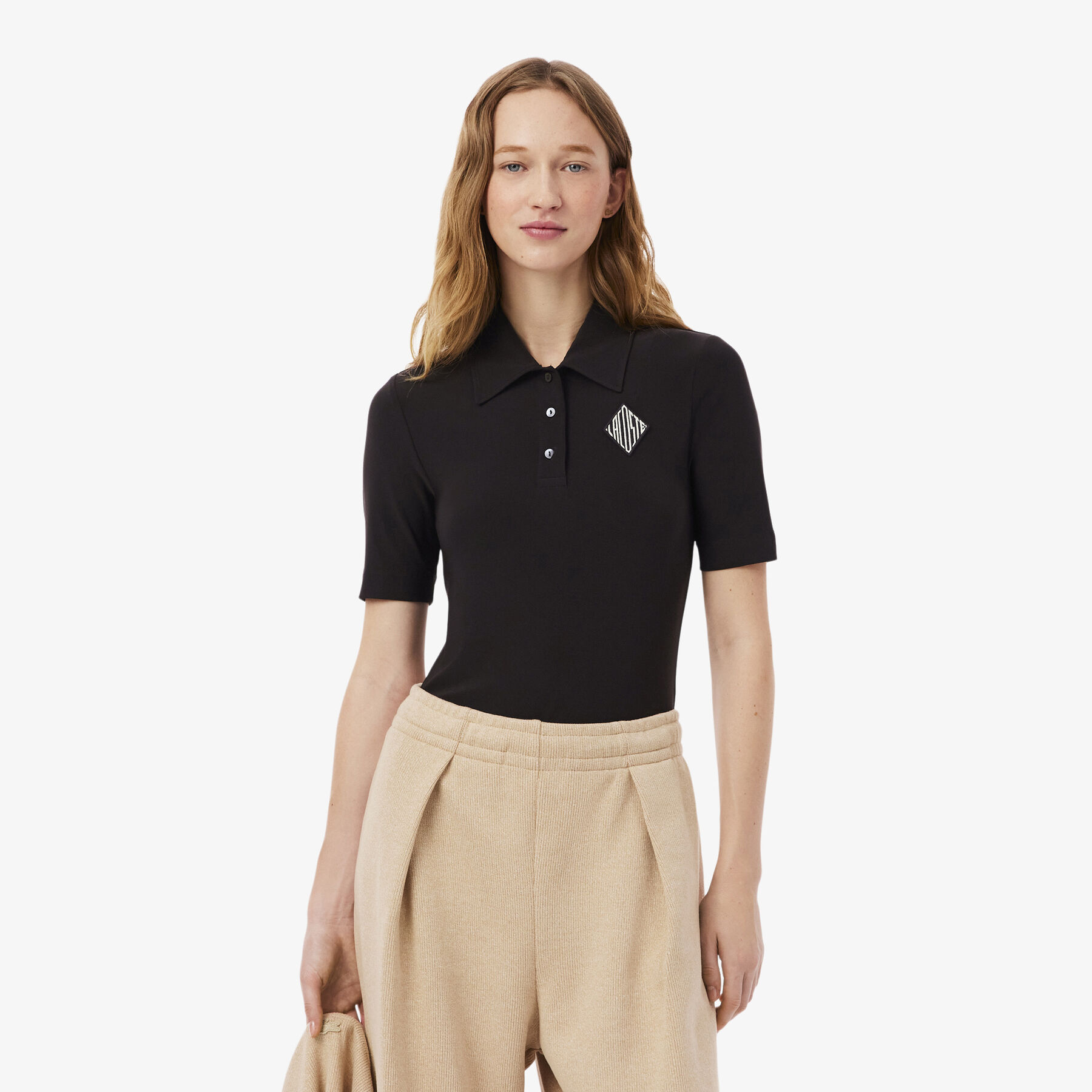 lacoste slim fit embroidered polo shirt