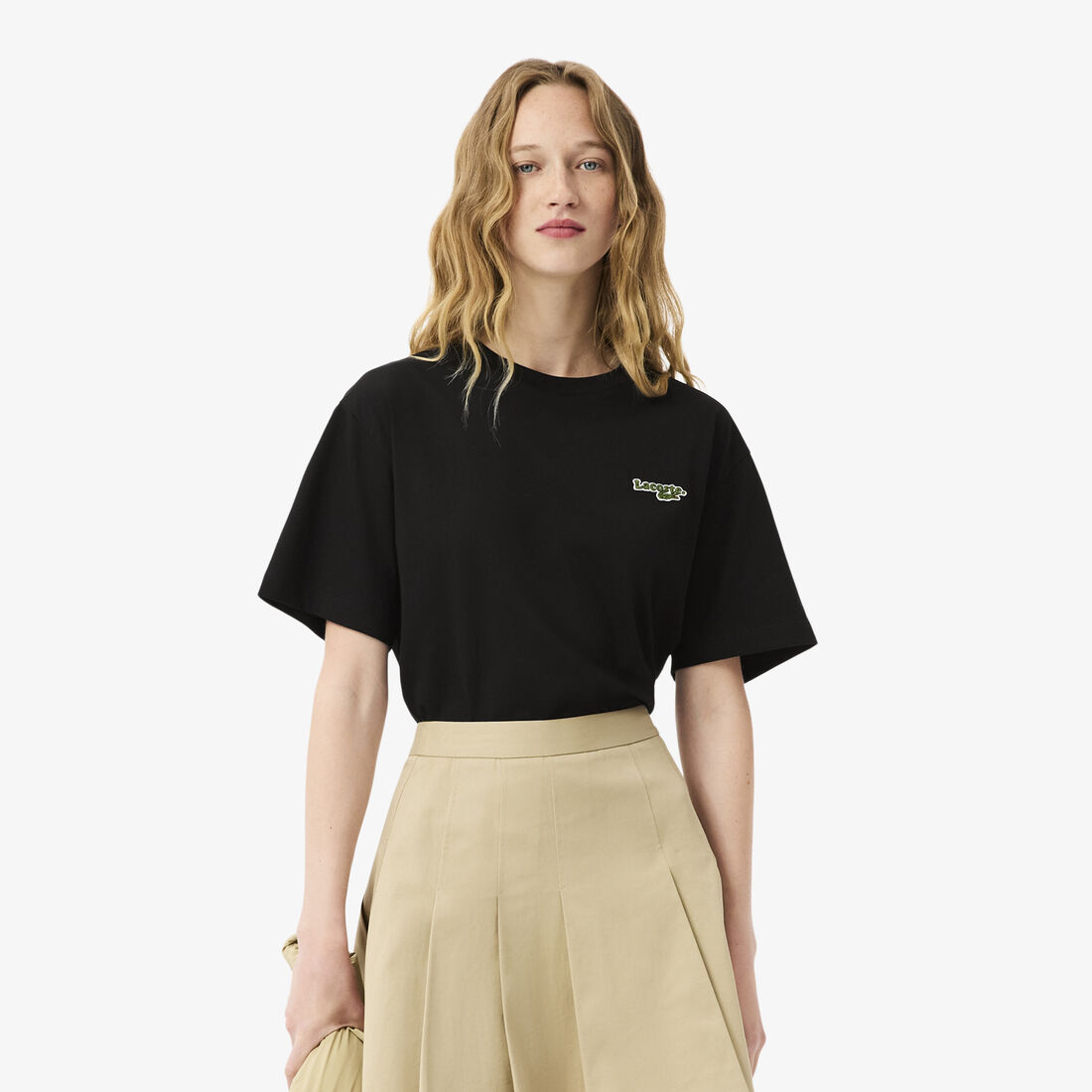 Oversized Short Cut Cotton Logo T-shirt