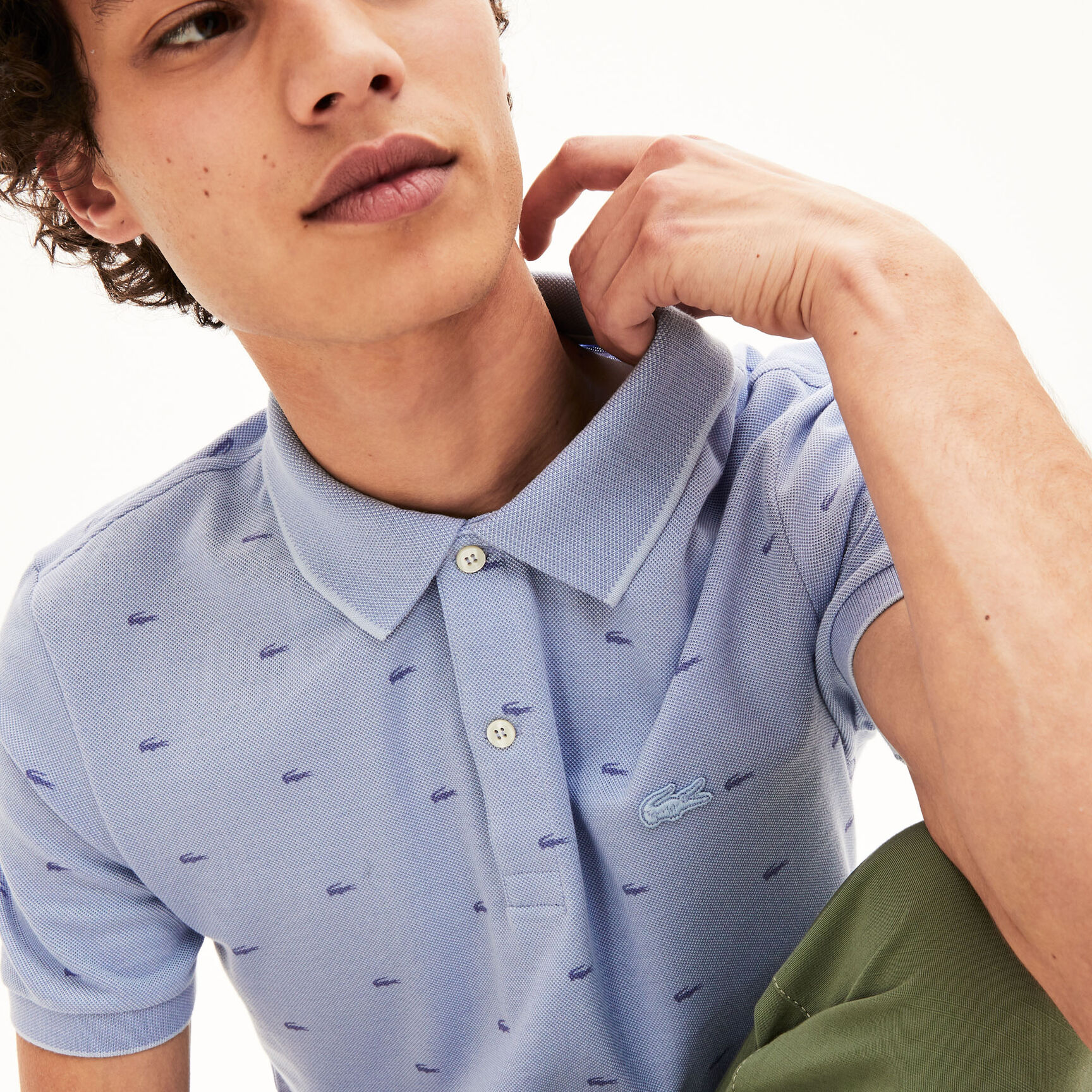 Men's Lacoste Micro Print Polo Shirt Men's Lacoste Micro Print Polo Shirt