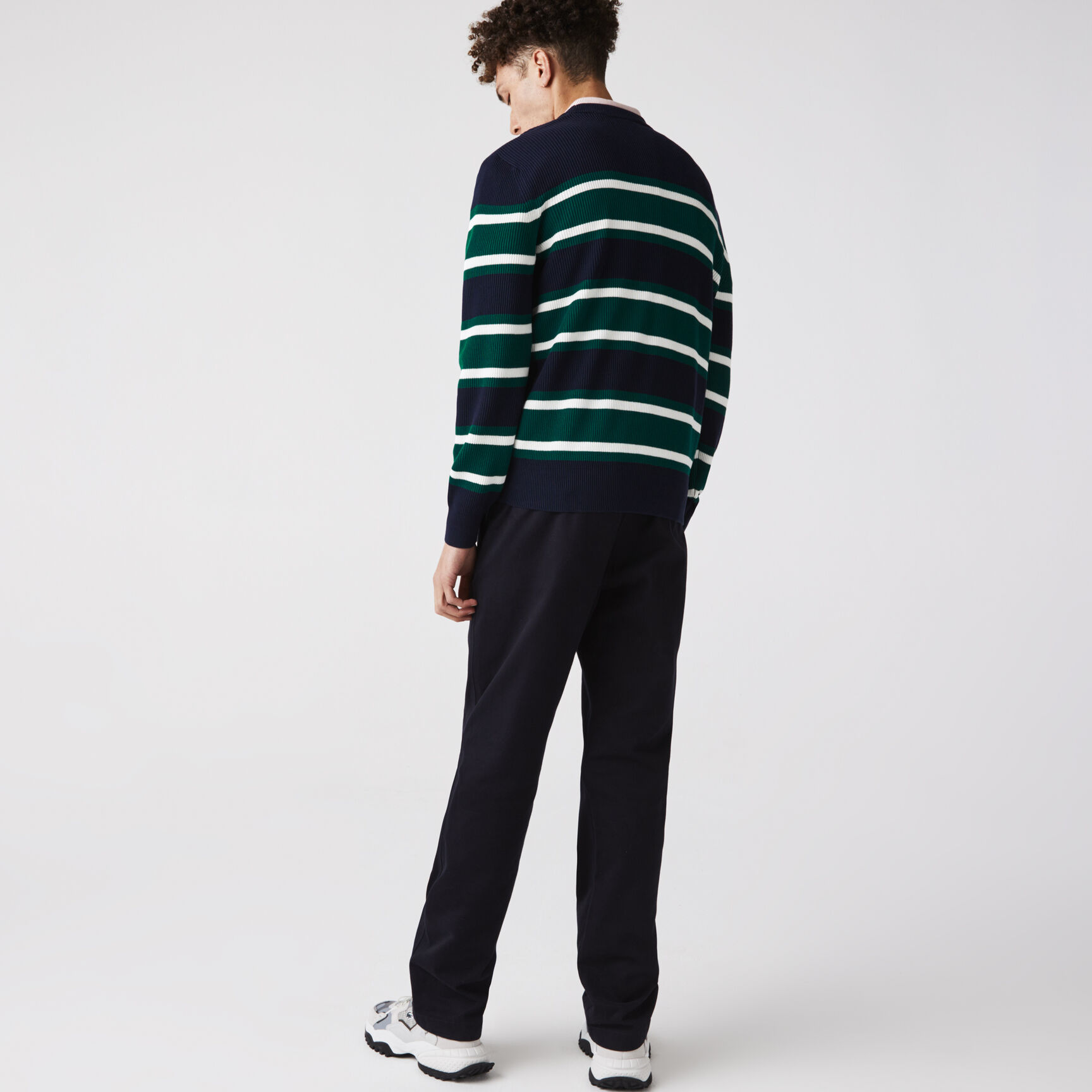 Men&rsquo;s Heritage Crew Neck Striped Cotton Sweater
