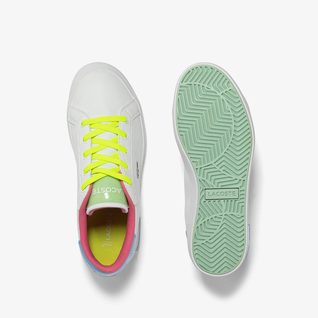 Children's Lacoste Powercourt Synthetic Colour Pop Trainers Children's Lacoste Powercourt Synthetic Colour Pop Trainers